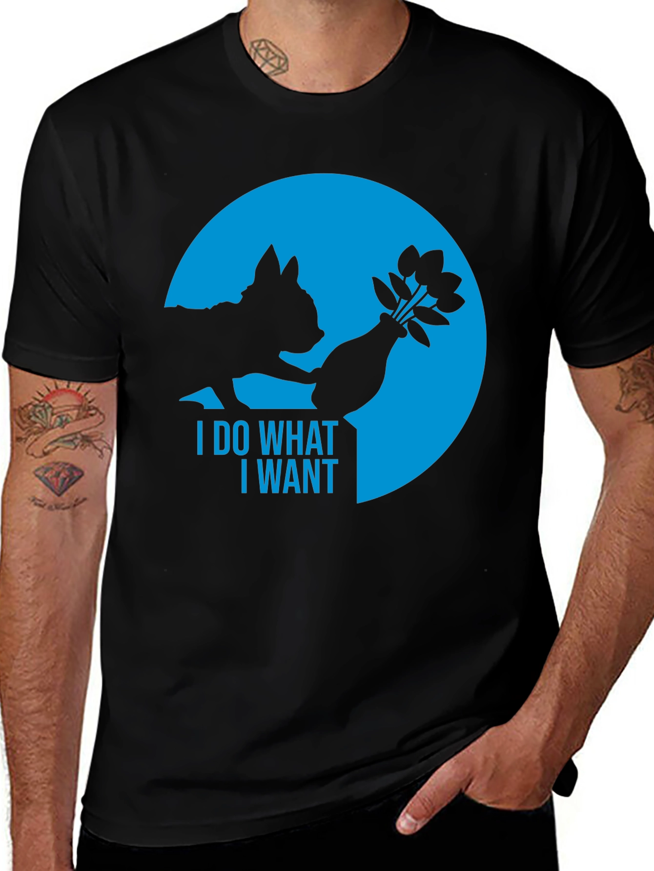 Variant 10 of I Do What I Want Cat T-Shirt - Black