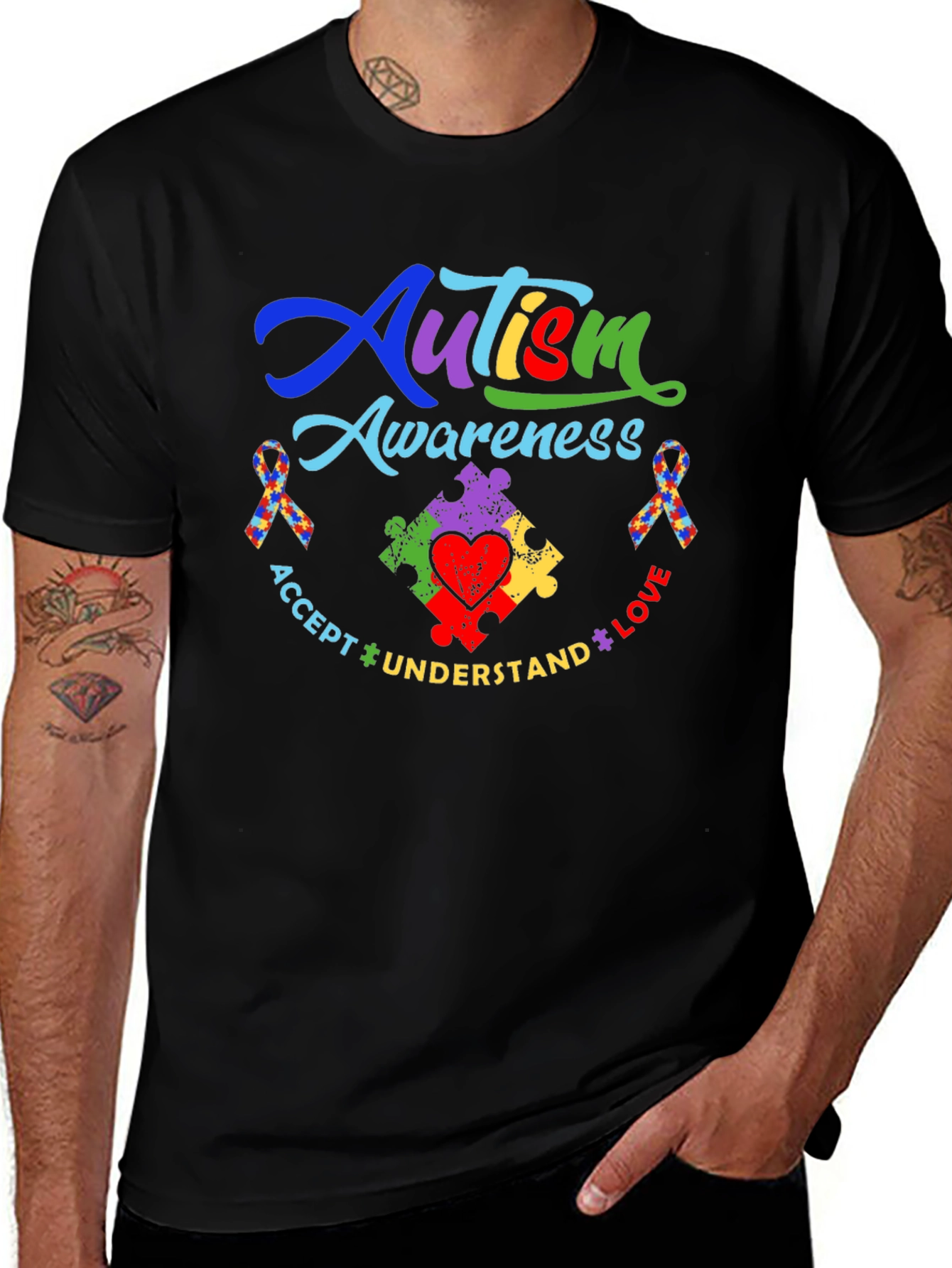Autism Awareness T-Shirt - Accept, Understand, Love