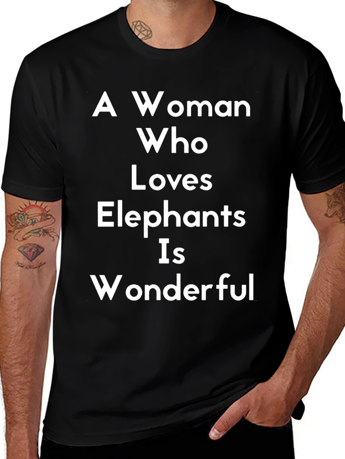 Variant 20 of Elephant Lover T-Shirt - A Woman Who Loves Elephants Is Wonderful