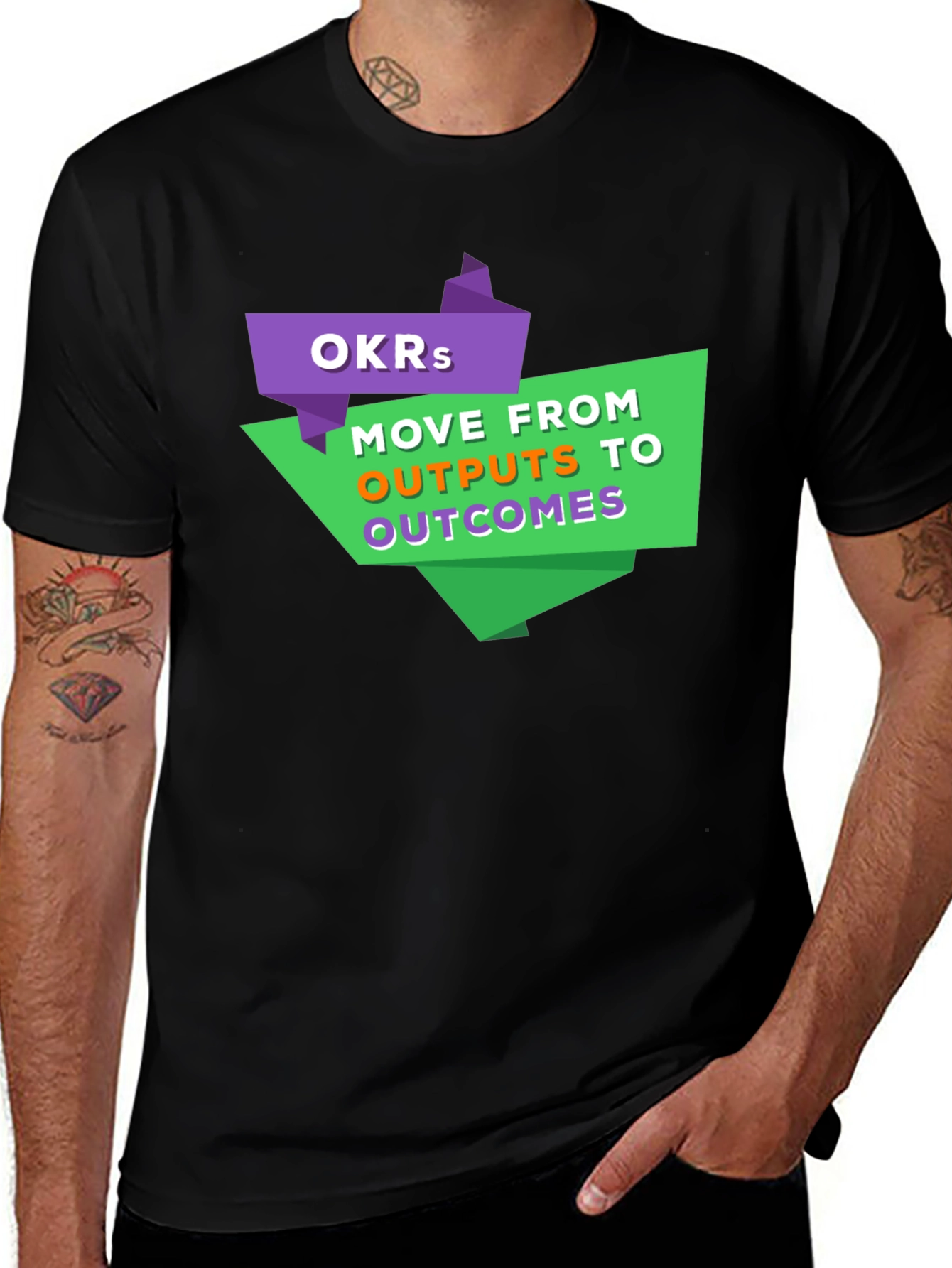OKR Goals T-Shirt - Outputs to Outcomes Tee