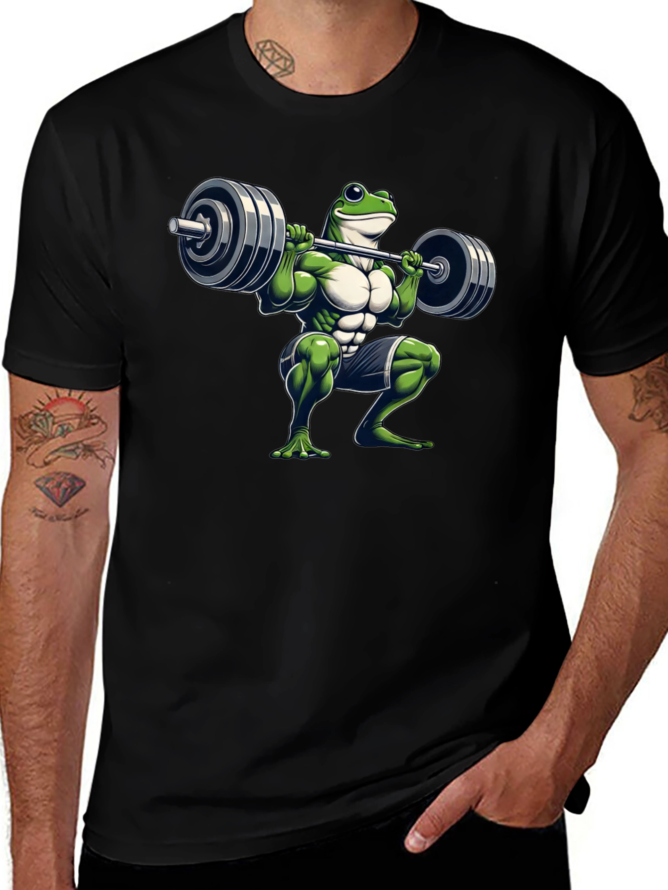 Variant 6 of Frog Lifting Weights T-Shirt - Funny Gym Tee