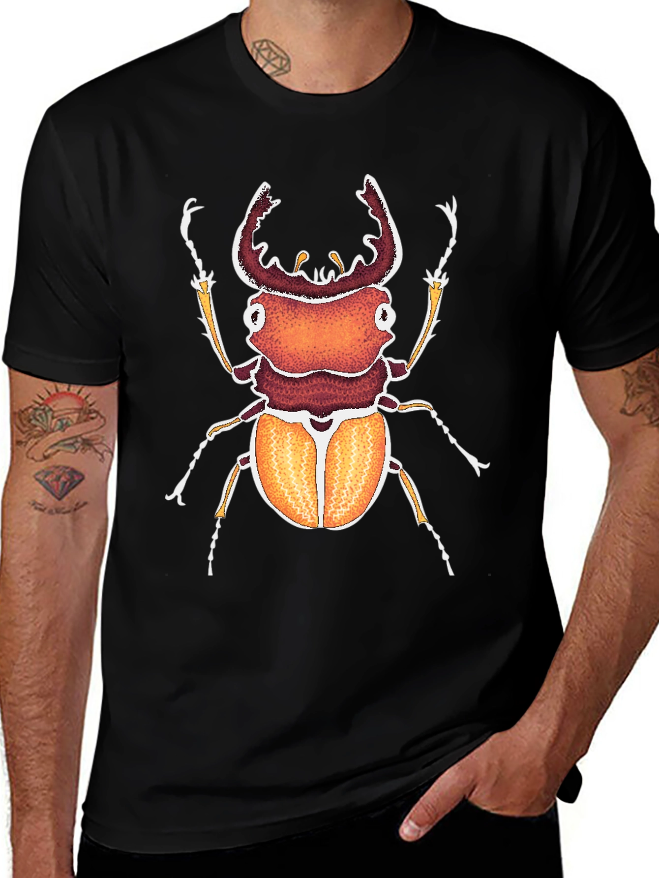 Variant 5 of Stag Beetle Graphic T-Shirt - Unique Insect Tee