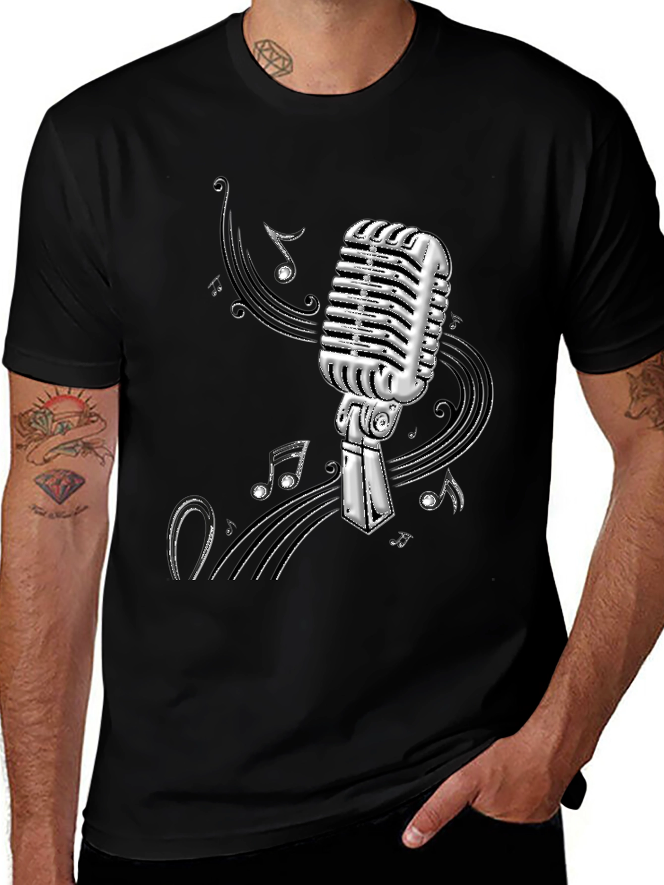 Variant 26 of Vintage Microphone T-Shirt - Retro Music Lover Tee