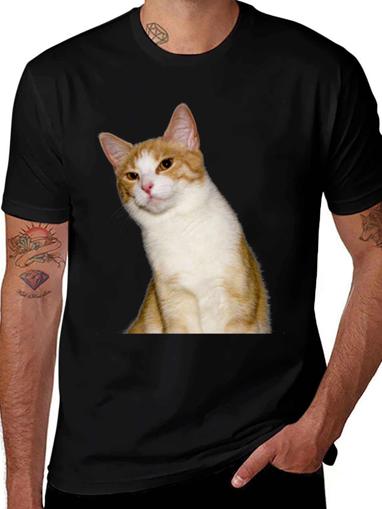 Variant 13 of Cat Portrait Black T-Shirt