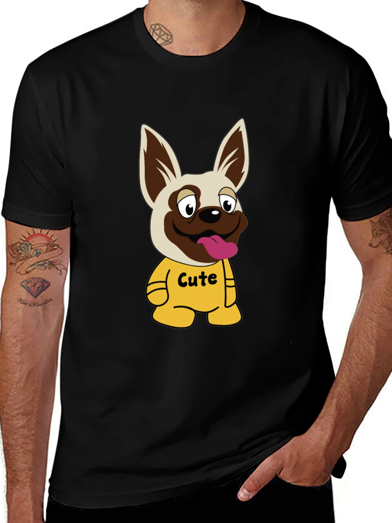 Variant 6 of Cute Cartoon Dog Graphic T-Shirt