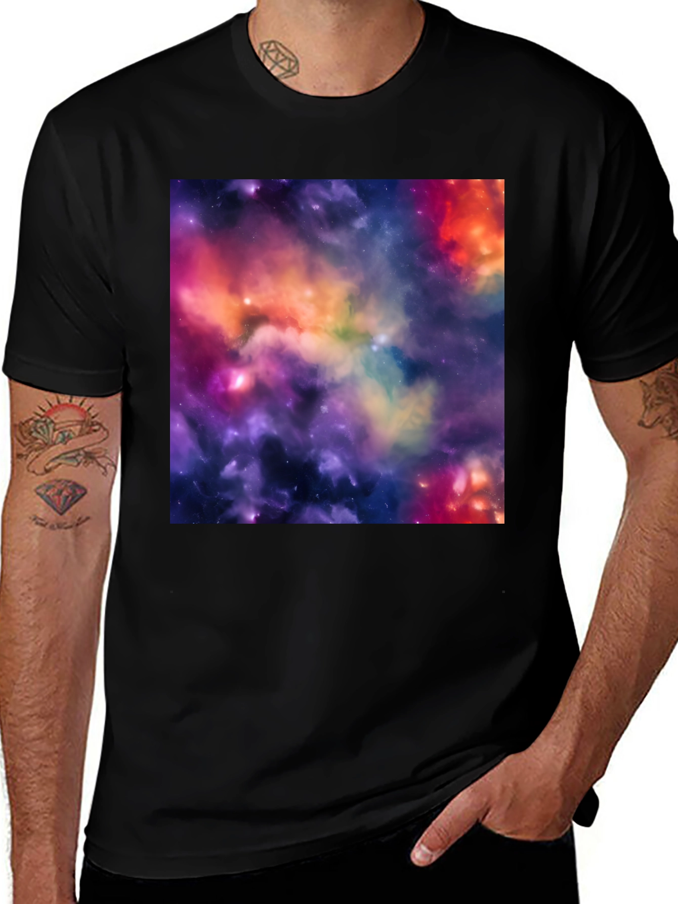 Variant 4 of Nebula Print Black T-Shirt