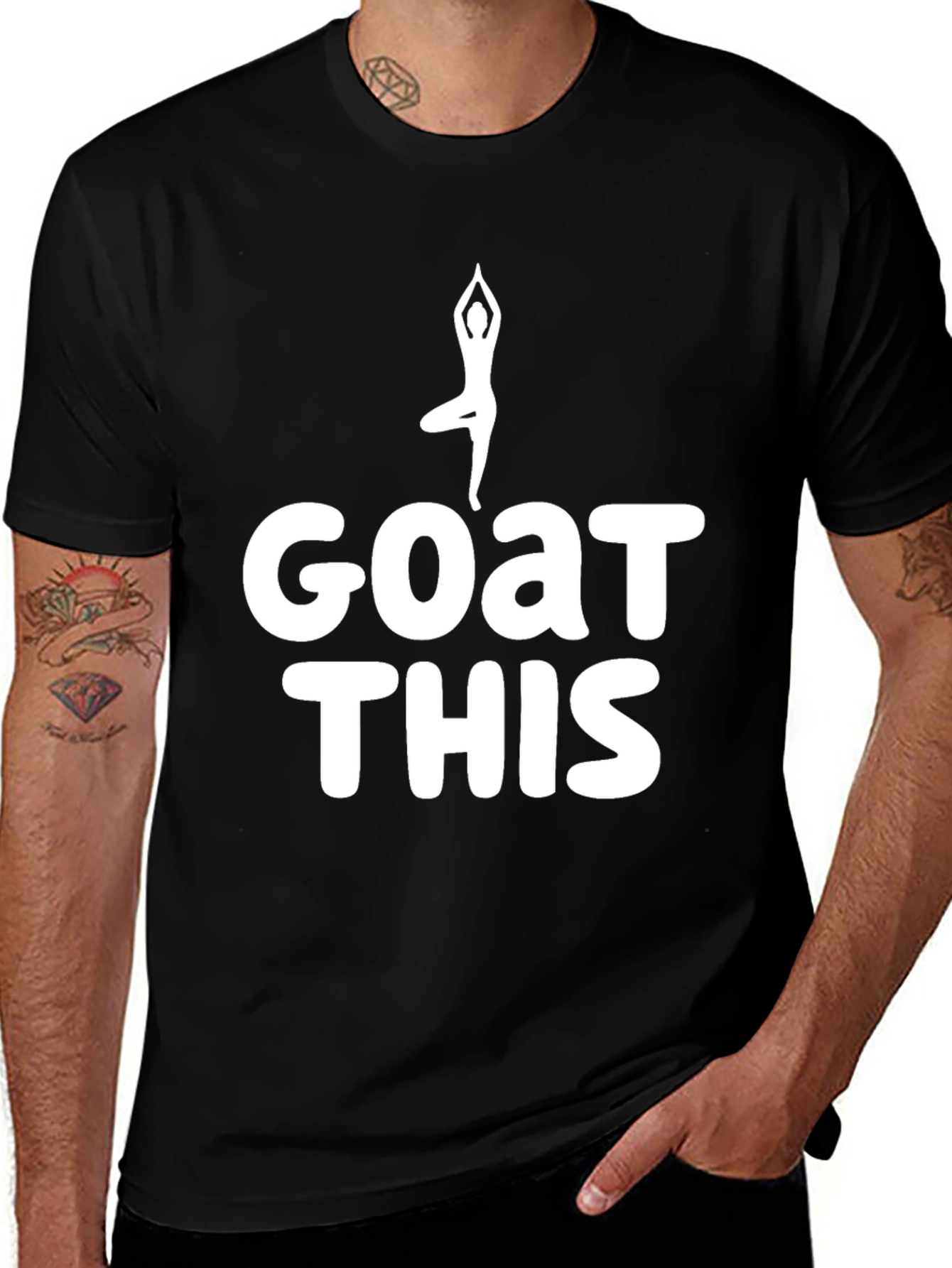 Variant 9 of Goat Yoga Funny Black T-Shirt