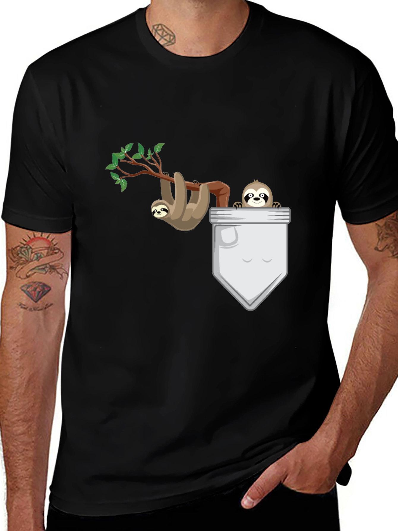 Variant 8 of Sloth Pocket T-Shirt - Cute & Comfy Men's Tee