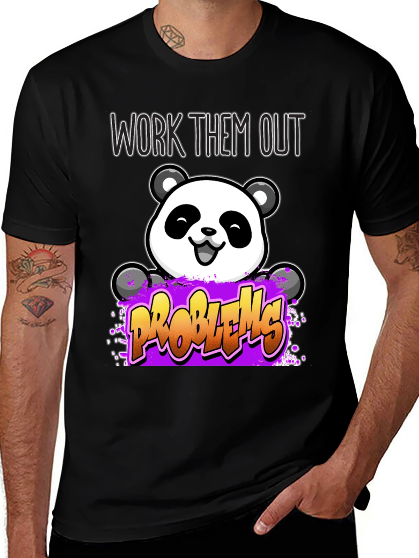 Variant 10 of Work Them Out Panda T-Shirt