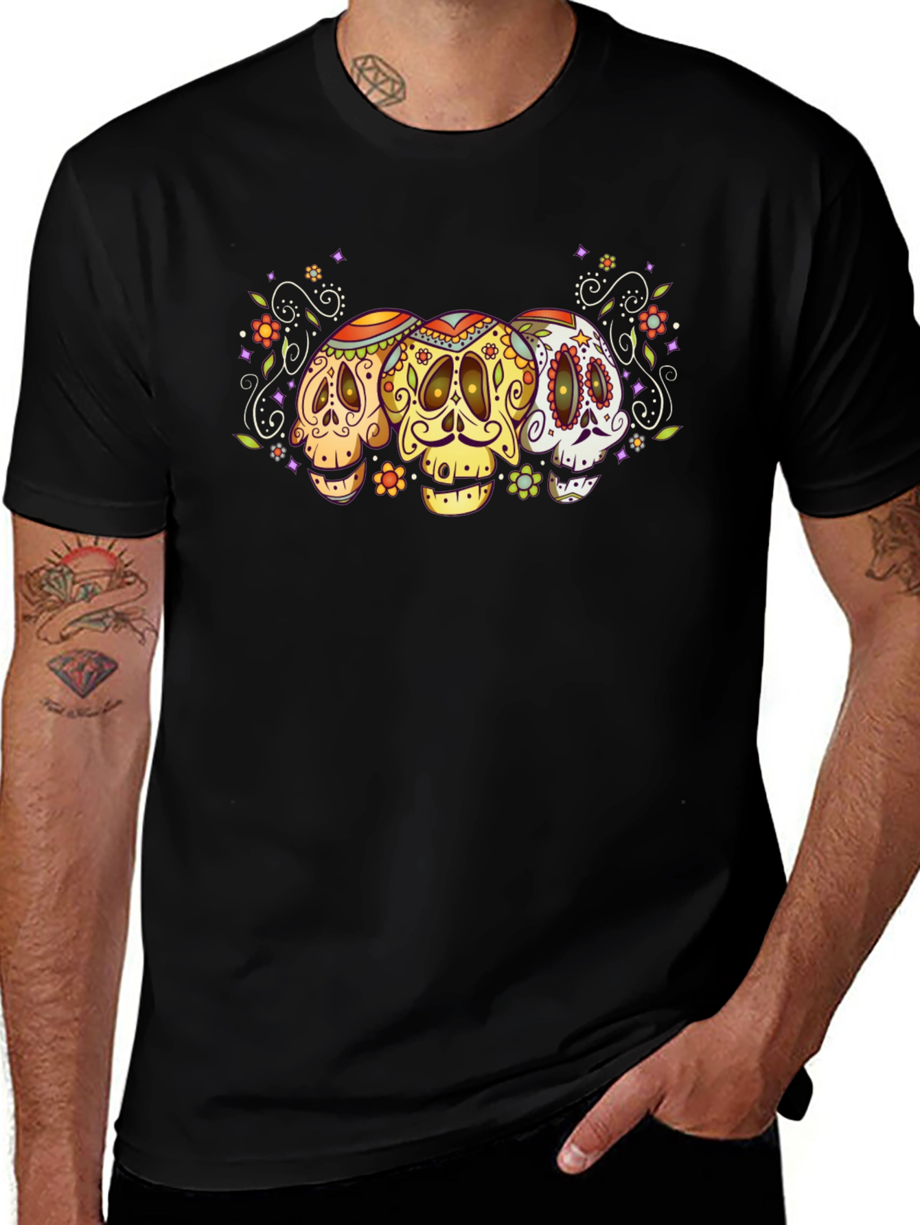 Variant 17 of Day of the Dead Sugar Skull Graphic T-Shirt