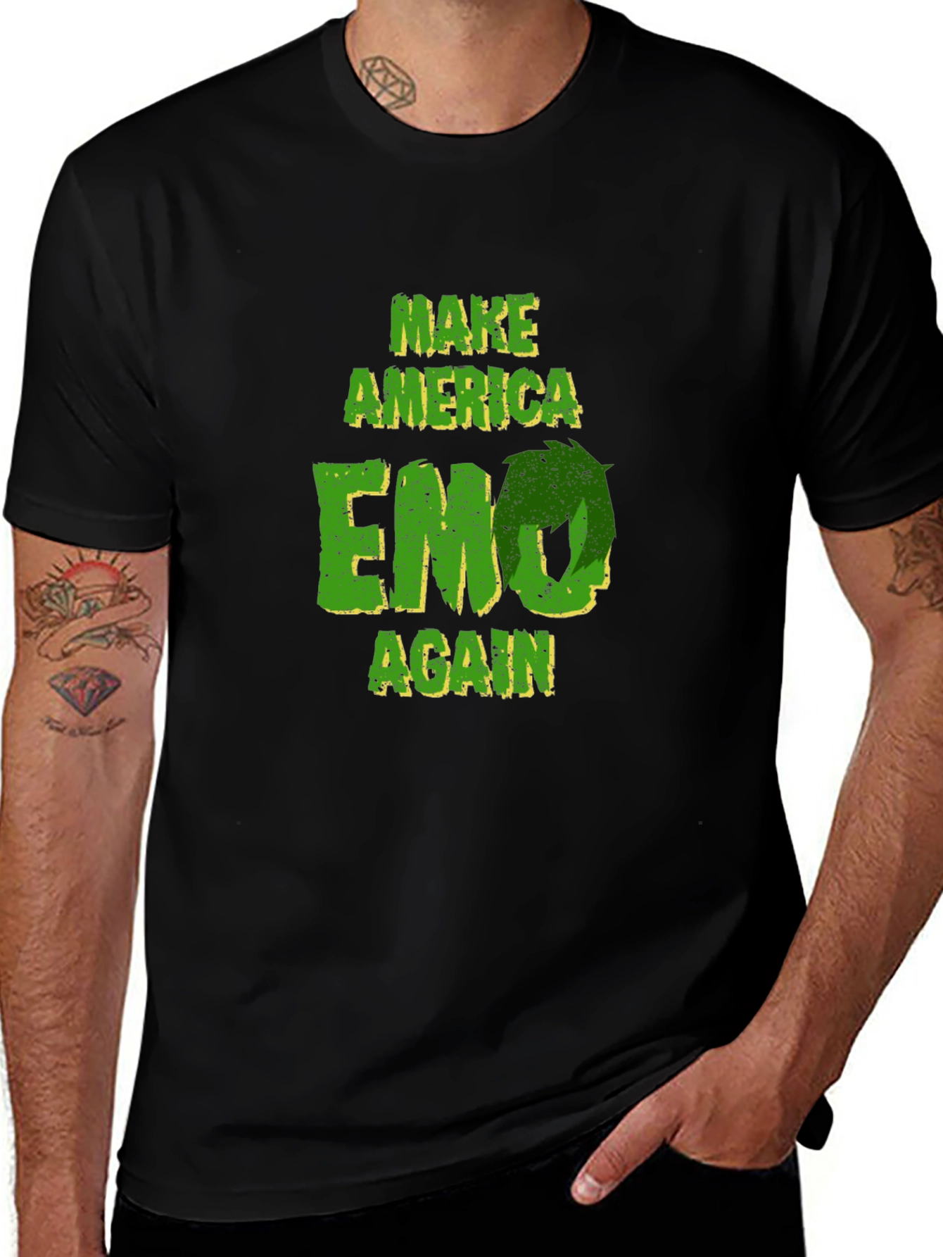 Variant 22 of Make America Emo Again Graphic Tee - Black