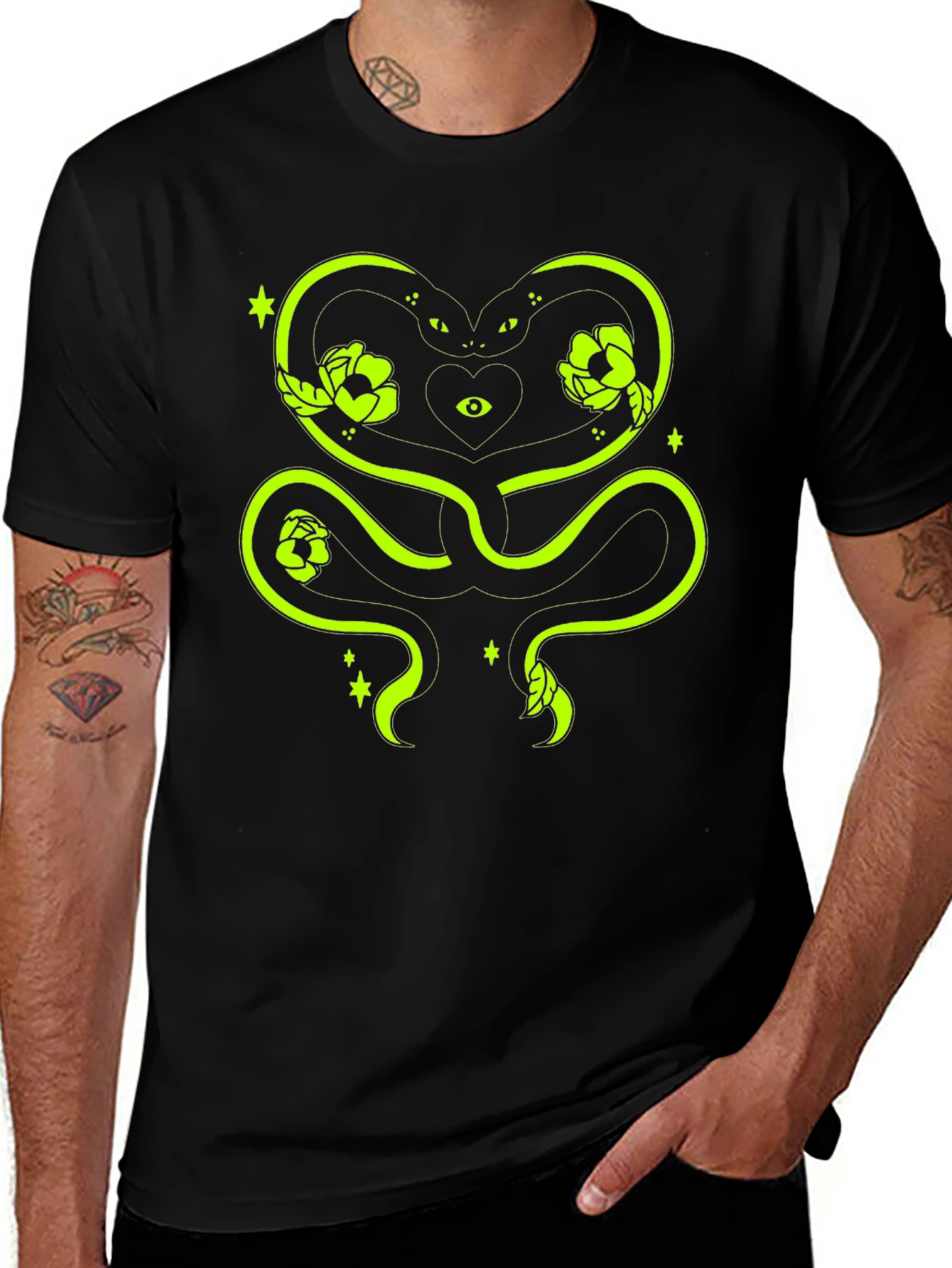 Variant 30 of Neon Snake Heart T-Shirt - Love & Mystery
