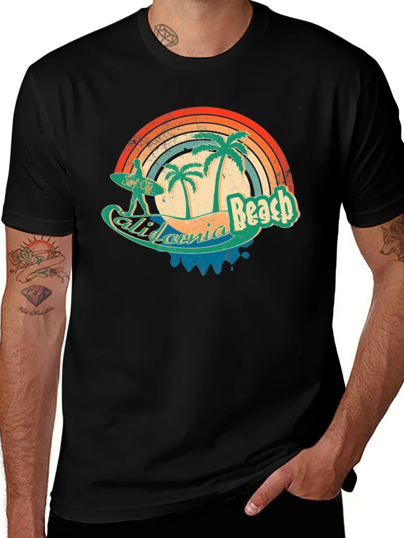 Variant 9 of California Beach Retro Surf T-Shirt