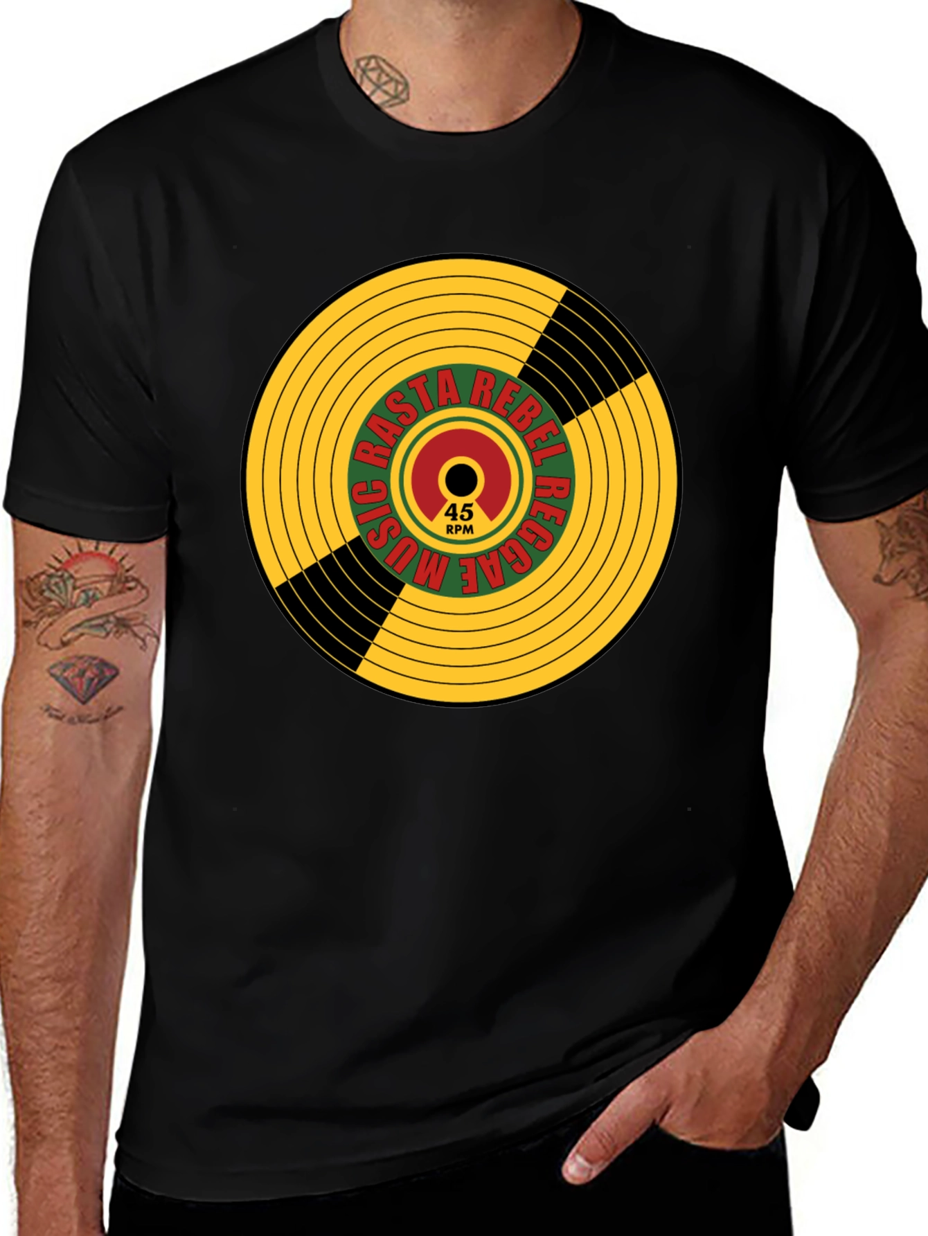 Variant 14 of Rasta Rebel Reggae Music Graphic T-Shirt