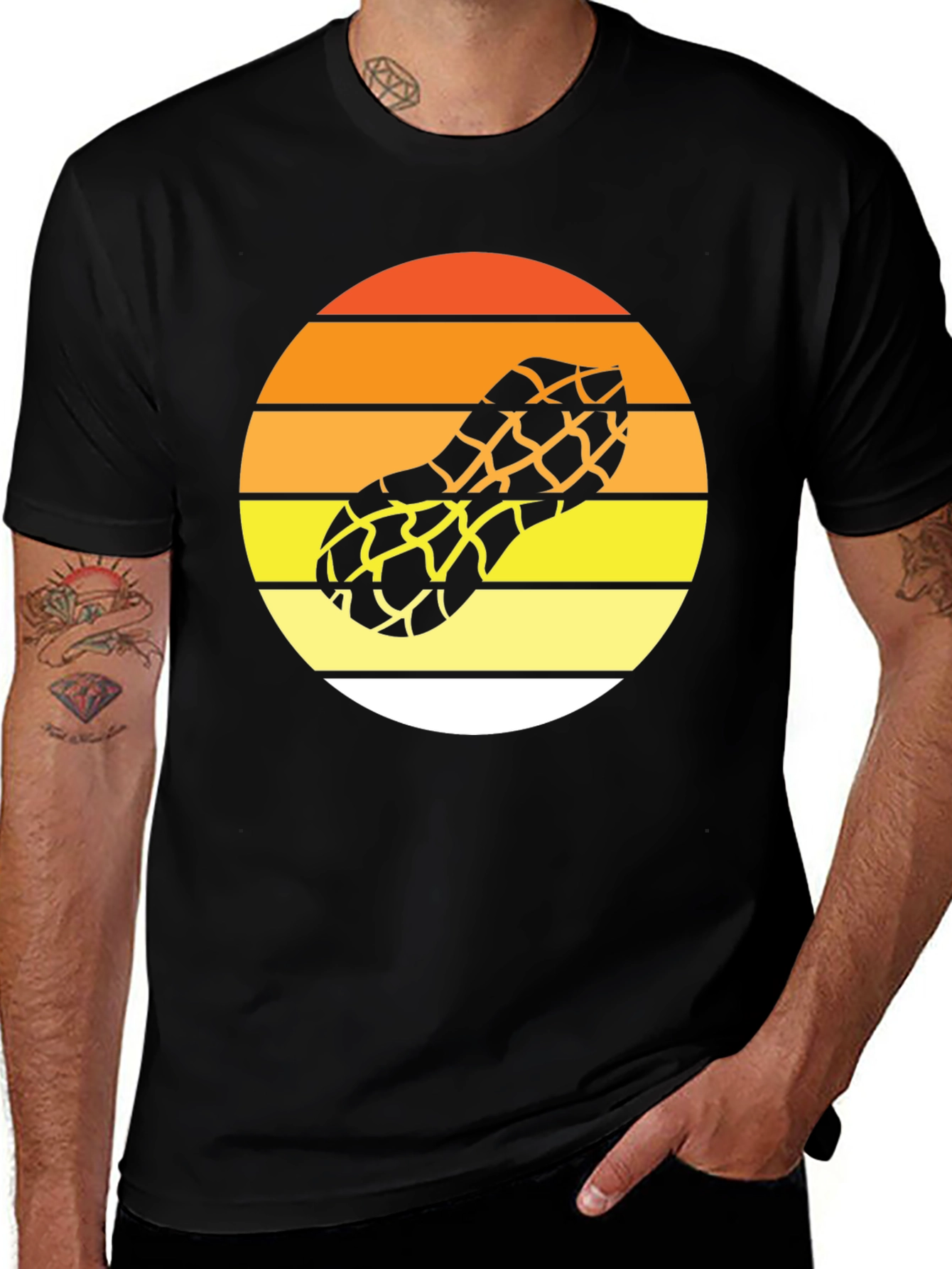 Variant 11 of Sunset Peanut Graphic Tee - Retro Style