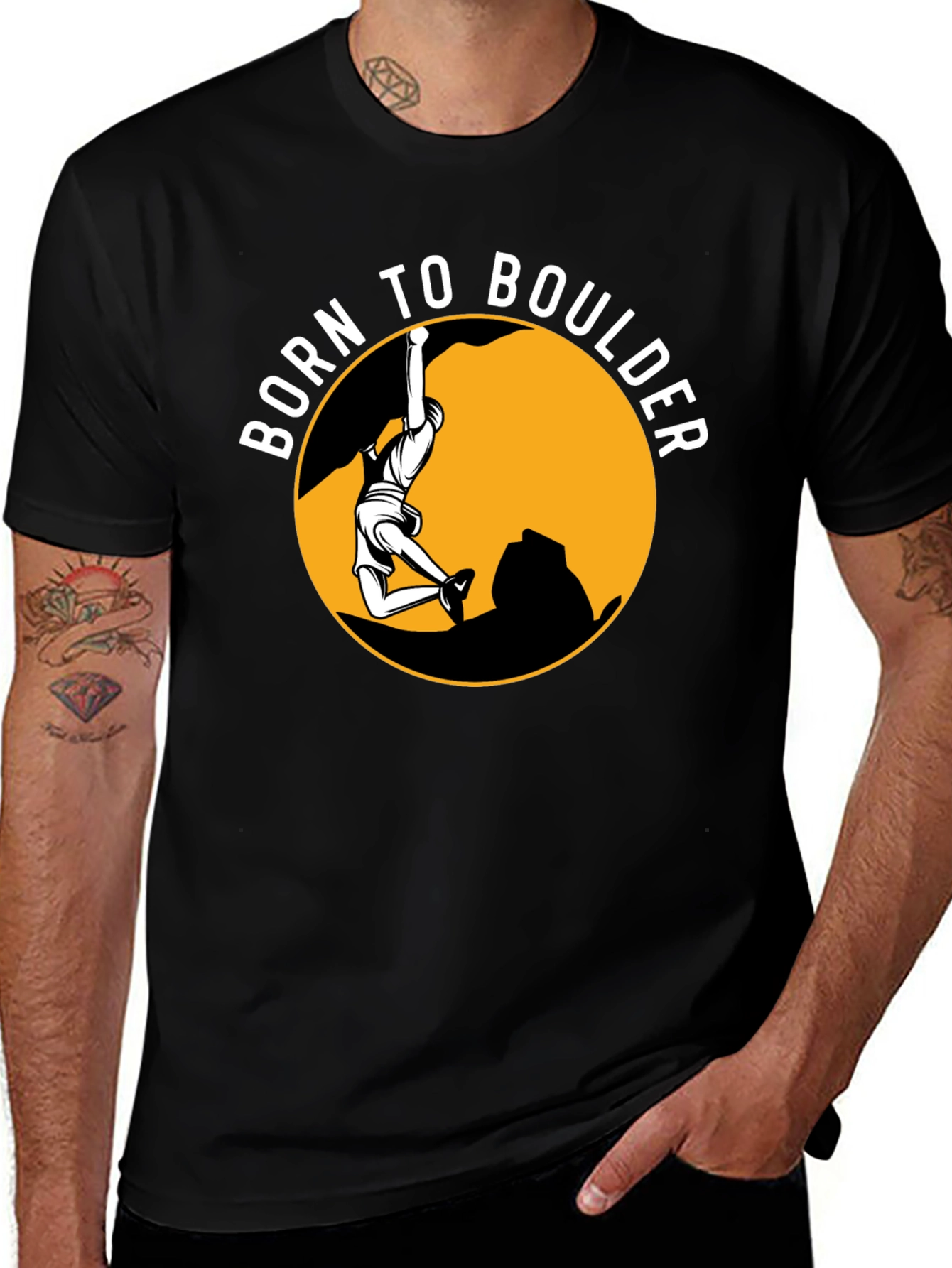 Variant 29 of Born to Boulder Graphic T-Shirt - Climbing Tee