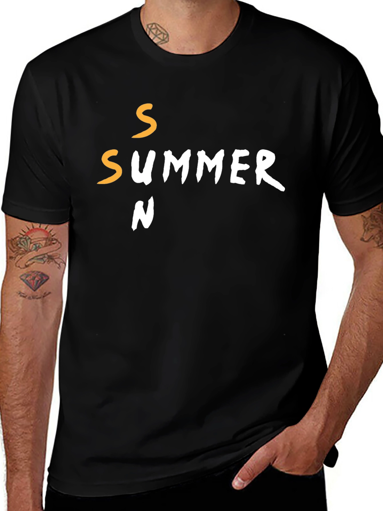 Variant 28 of Summer Season Graphic T-Shirt - Casual Black Tee