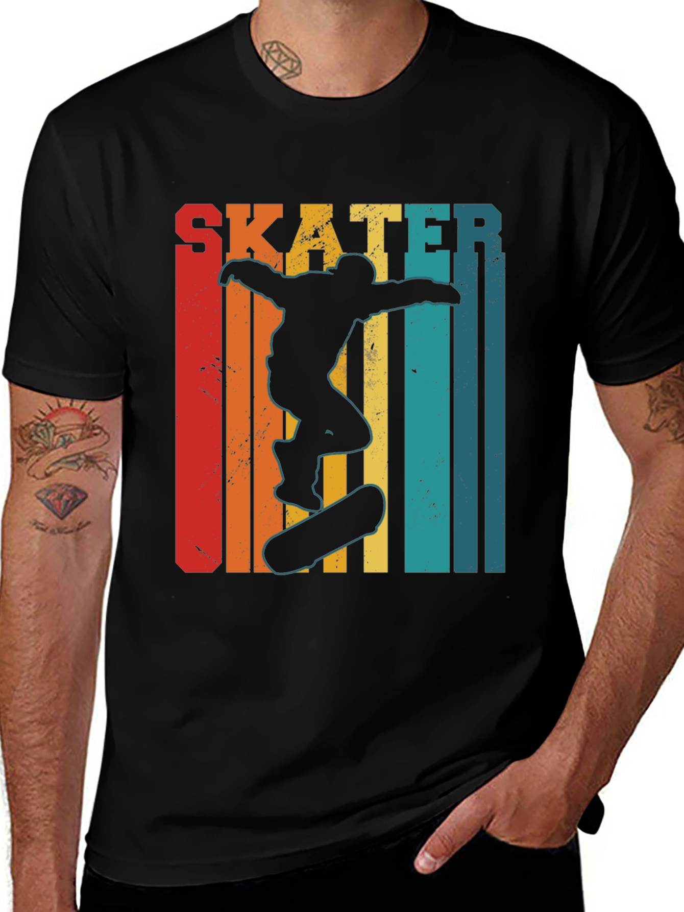 Variant 14 of Retro Skater Graphic Tee - Black T-Shirt