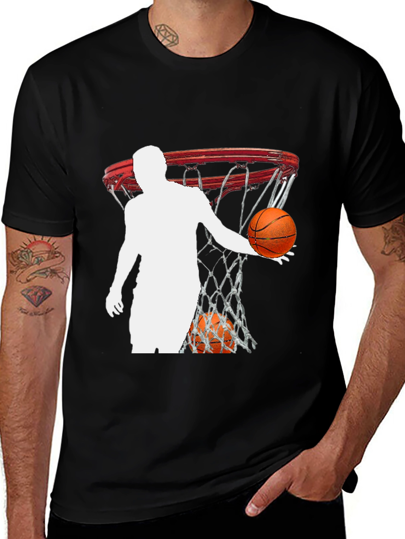 Variant 18 of Basketball Silhouette Graphic Tee