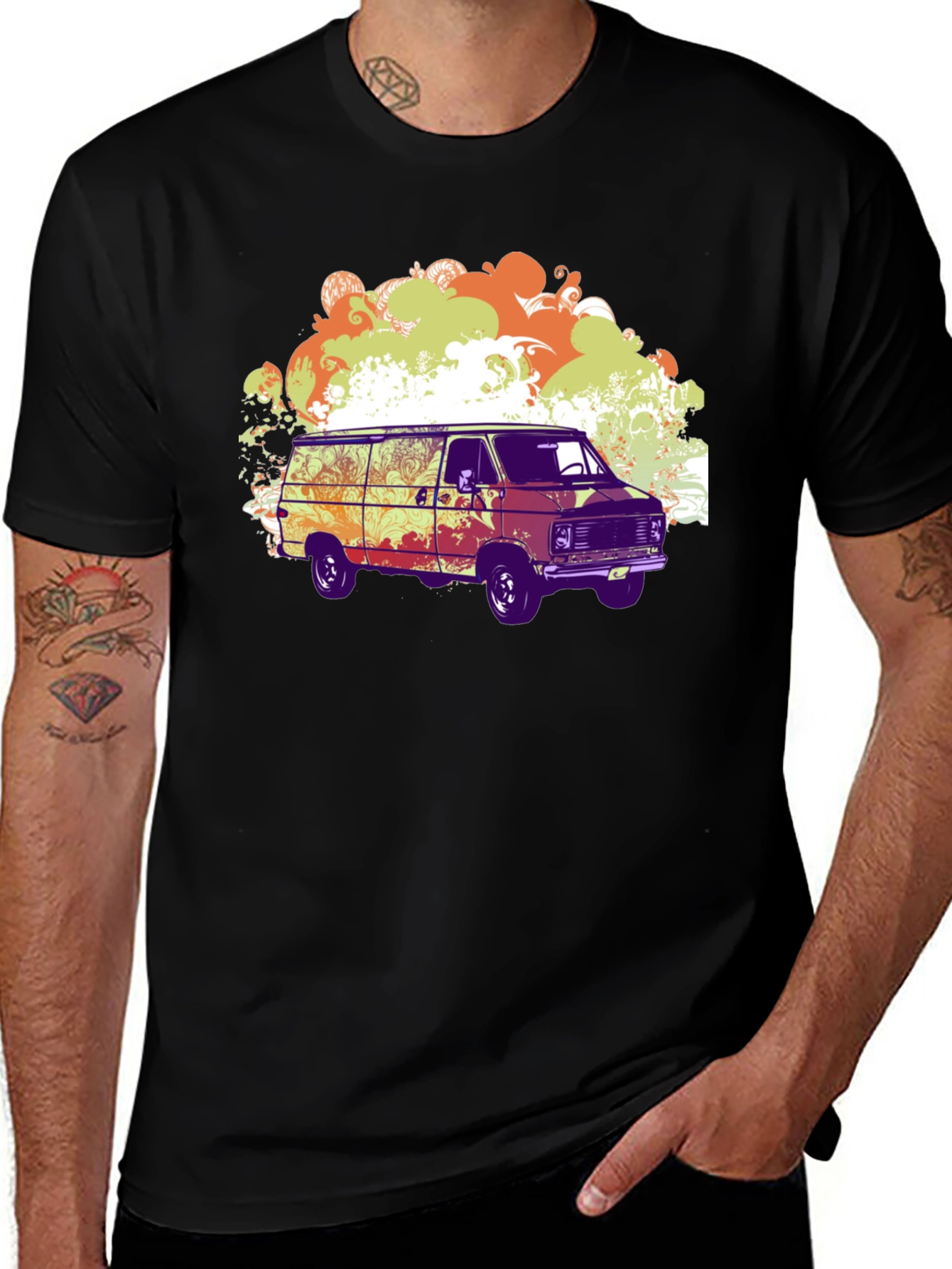 Retro Van Graphic Tee - Black