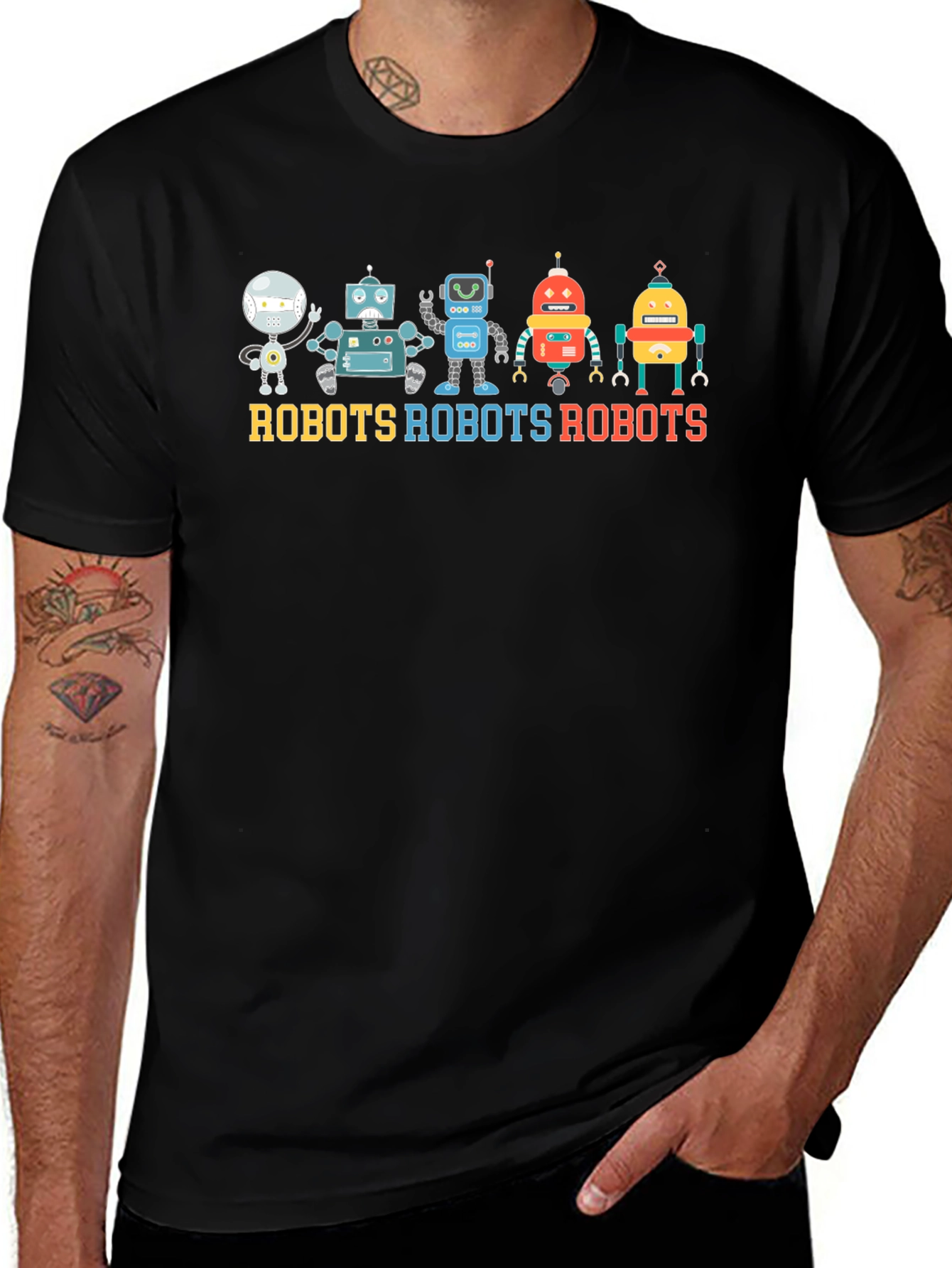 Variant 18 of Robots Graphic T-Shirt - Fun & Unique Design