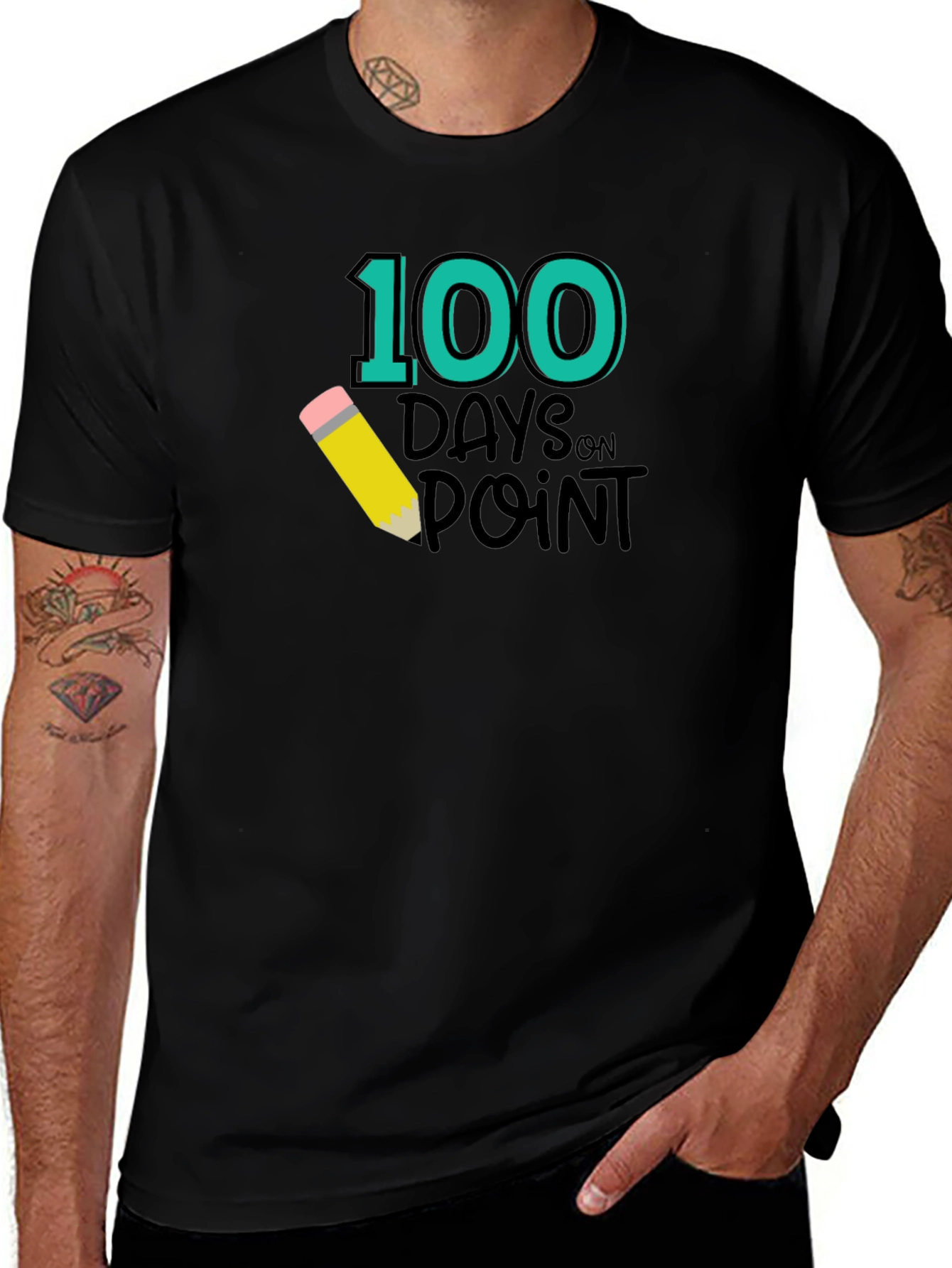 Variant 6 of 100 Days On Point Black T-Shirt