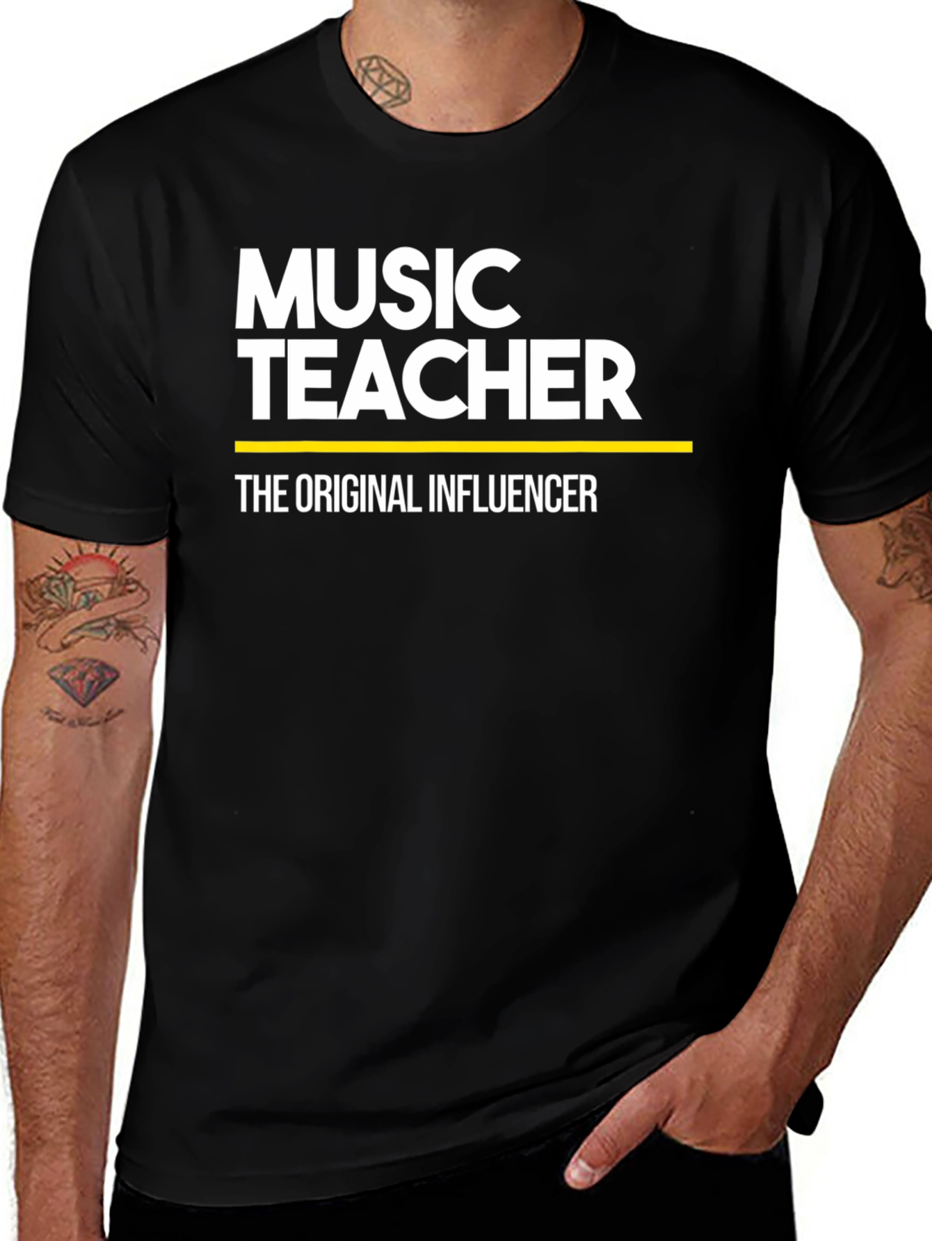 Black Music Teacher Influencer Graphic Tee main image
