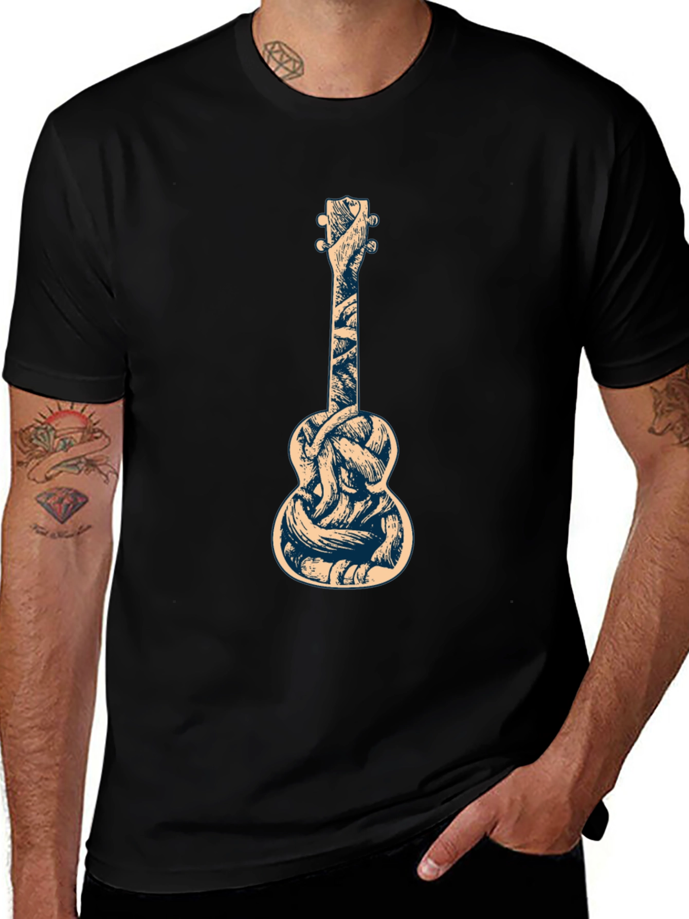 Variant 3 of Ukulele Graphic Tee - Cool Instrument Design