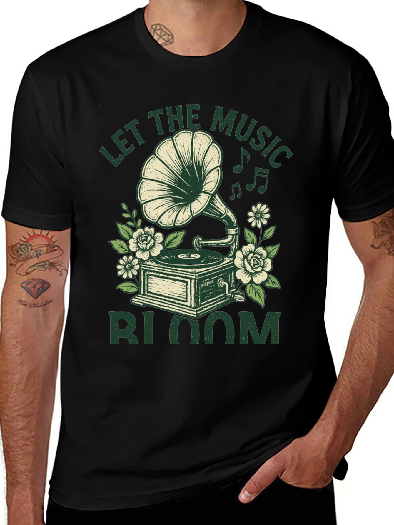 Variant 13 of Musical Bloom T-Shirt - Vintage Inspired Tee