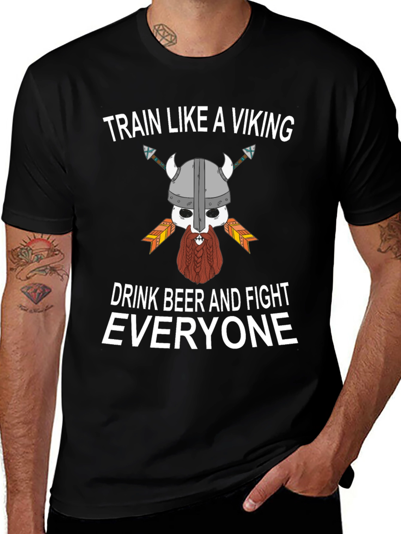 Variant 13 of Train Like a Viking T-Shirt - Black