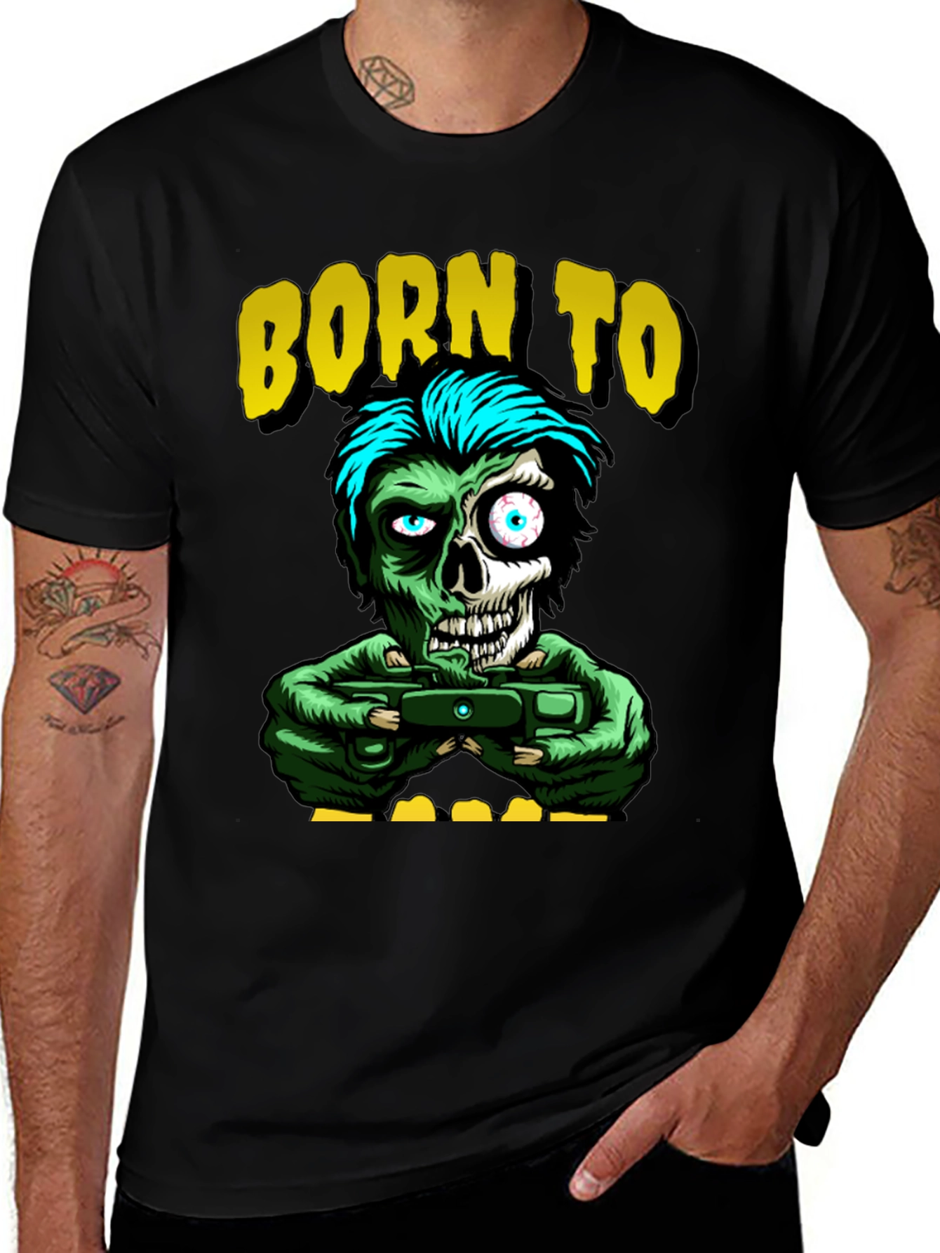 Variant 19 of Born to Game Zombie T-Shirt