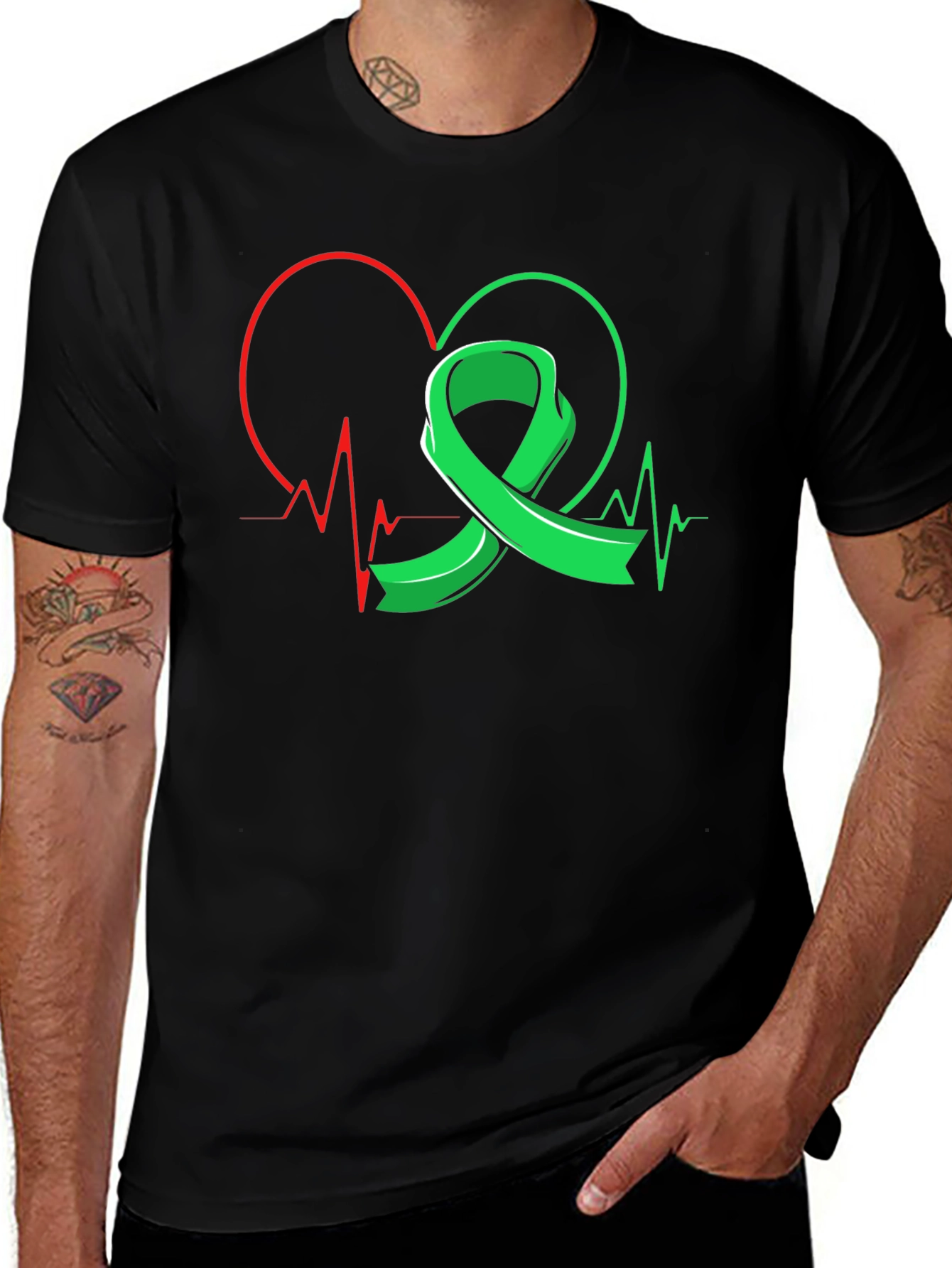 Heartbeat Ribbon Graphic T-Shirt