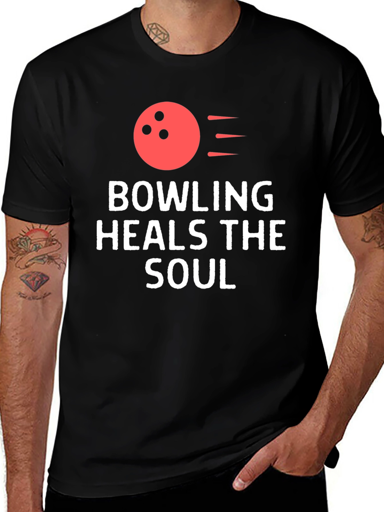 Variant 14 of Bowling Heals the Soul Graphic Tee - Soft Cotton Comfort