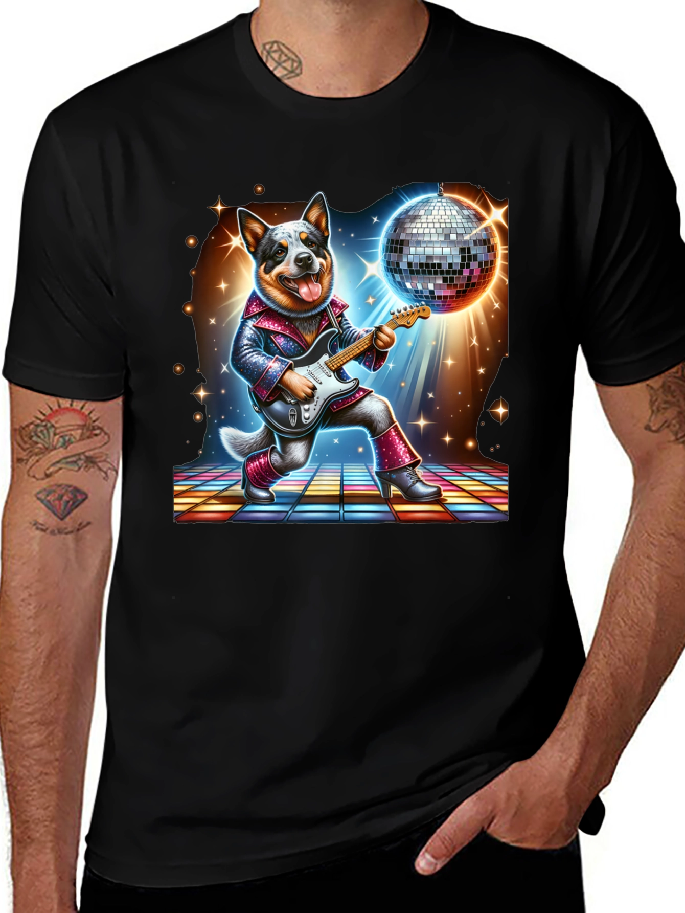 Variant 30 of Dog Disco Guitarist Graphic Tee