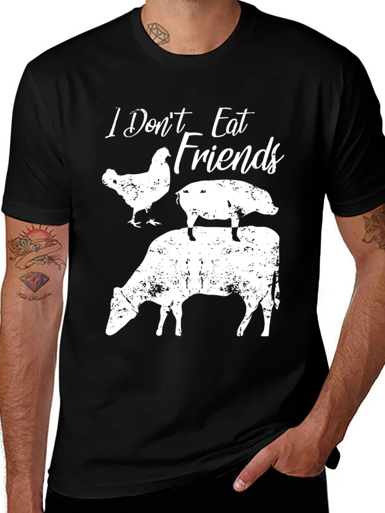 Variant 14 of Vegan Graphic Tee - "I Don't Eat Friends" T-Shirt