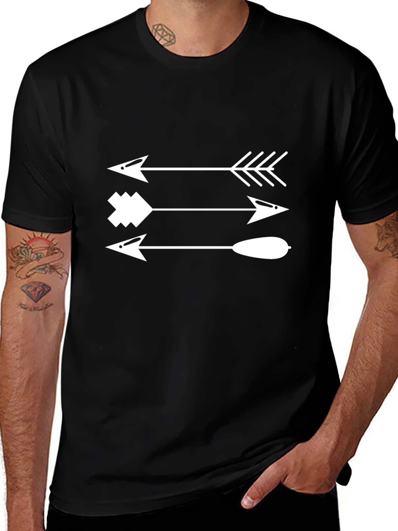 Variant 15 of Arrows Graphic Tee - Stylish Black T-Shirt