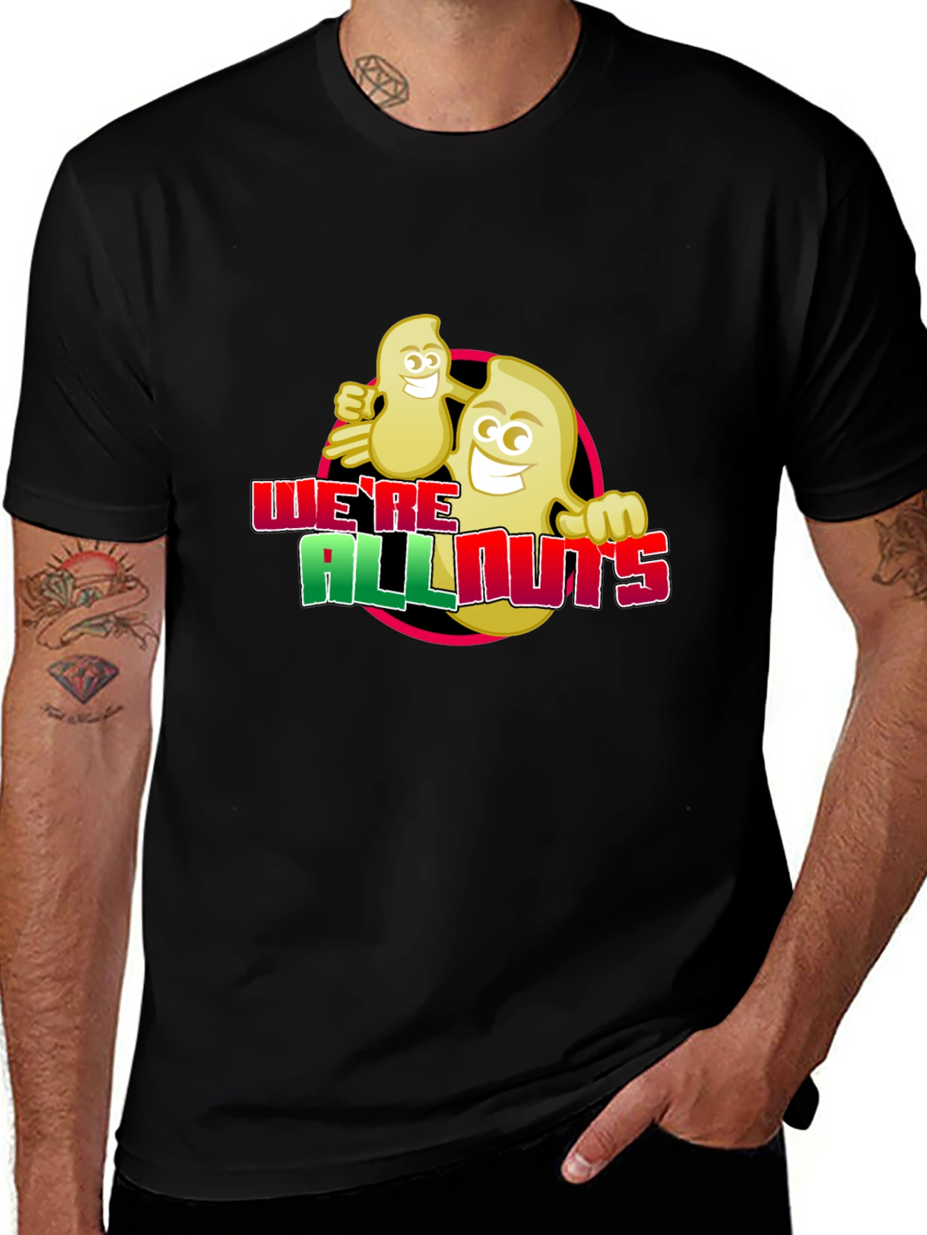 Variant 12 of We're All Nuts T-Shirt - Funny Cartoon Graphic Tee