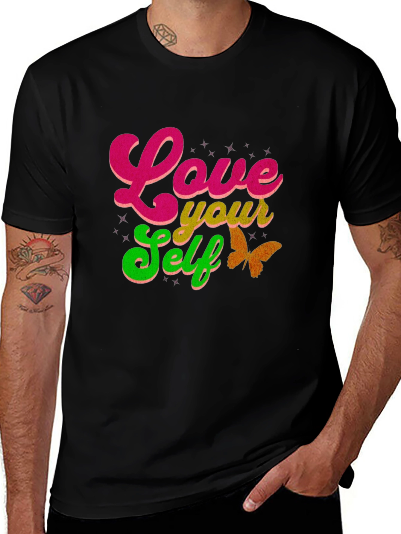 Variant 30 of Love Yourself Graphic Tee - Black T-Shirt