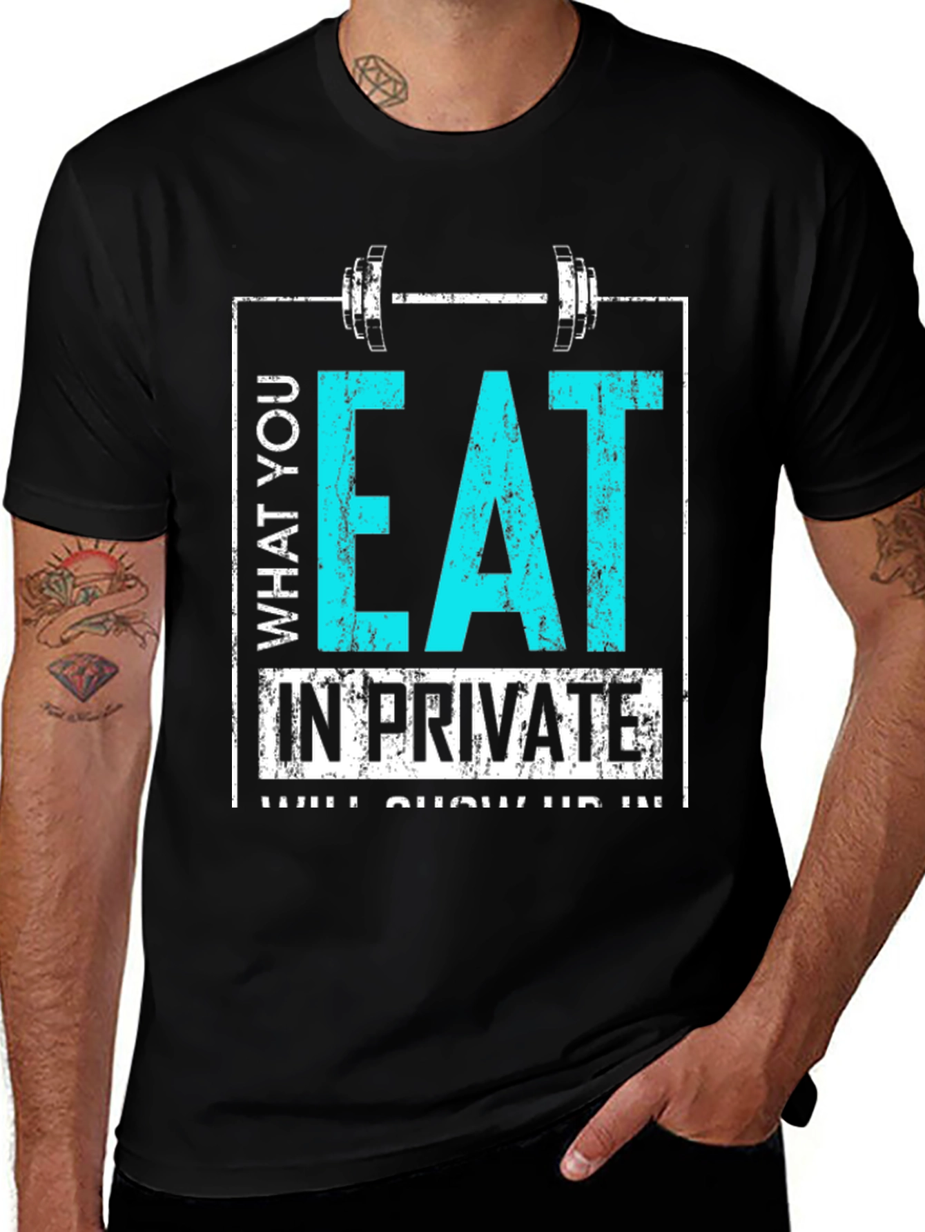 Black Eat In Private Graphic Tee main image