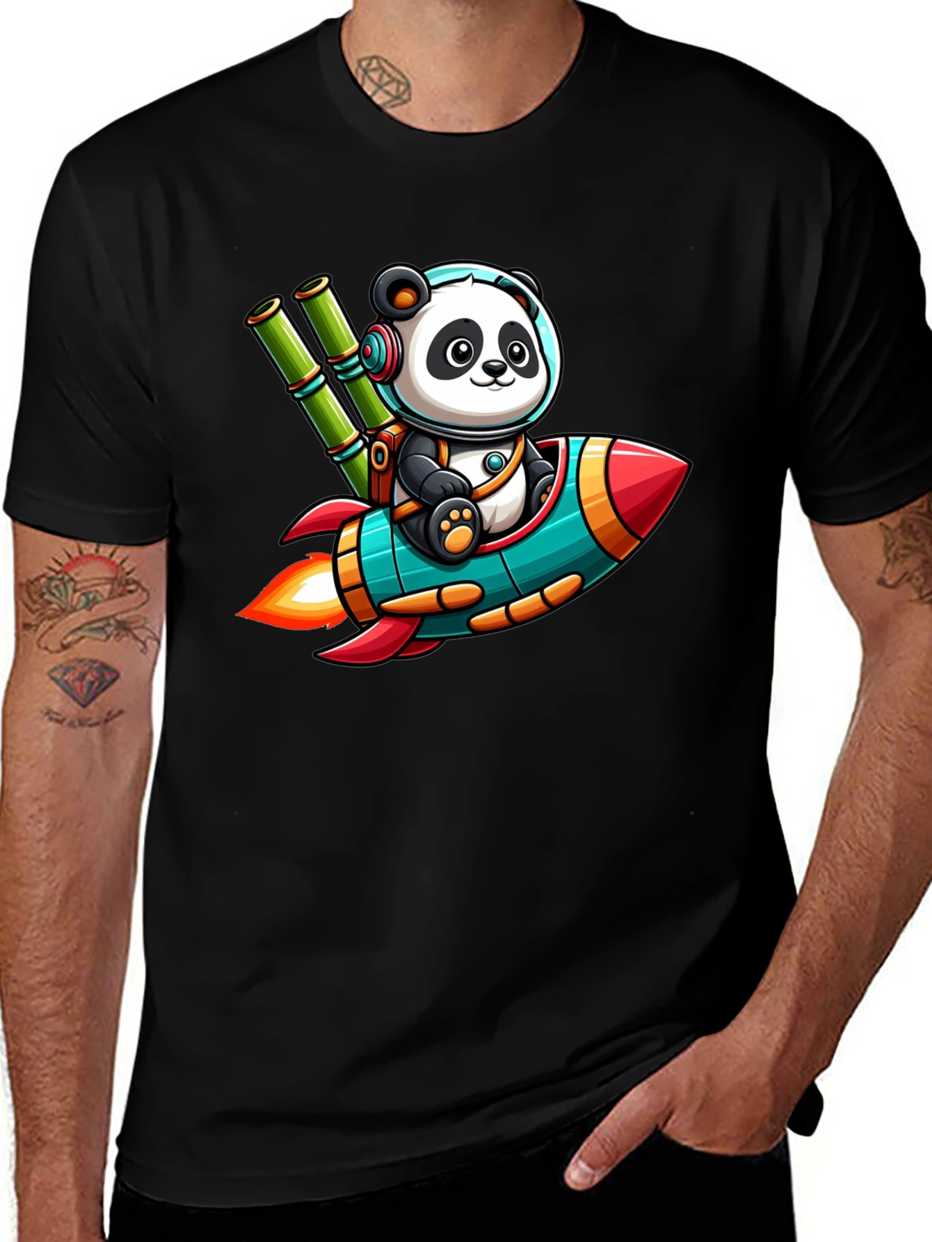 Variant 29 of Panda Astronaut T-Shirt - To the Moon!