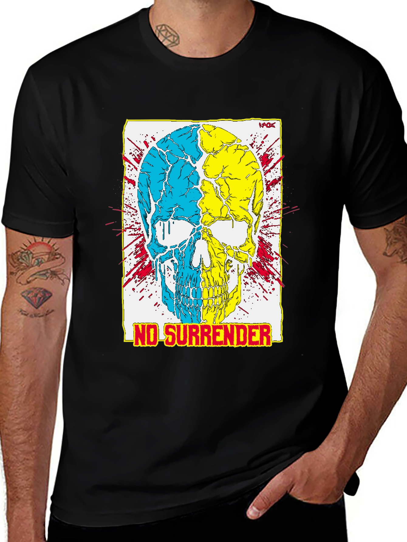 Variant 20 of Skull No Surrender T-Shirt: Bold Graphic Tee