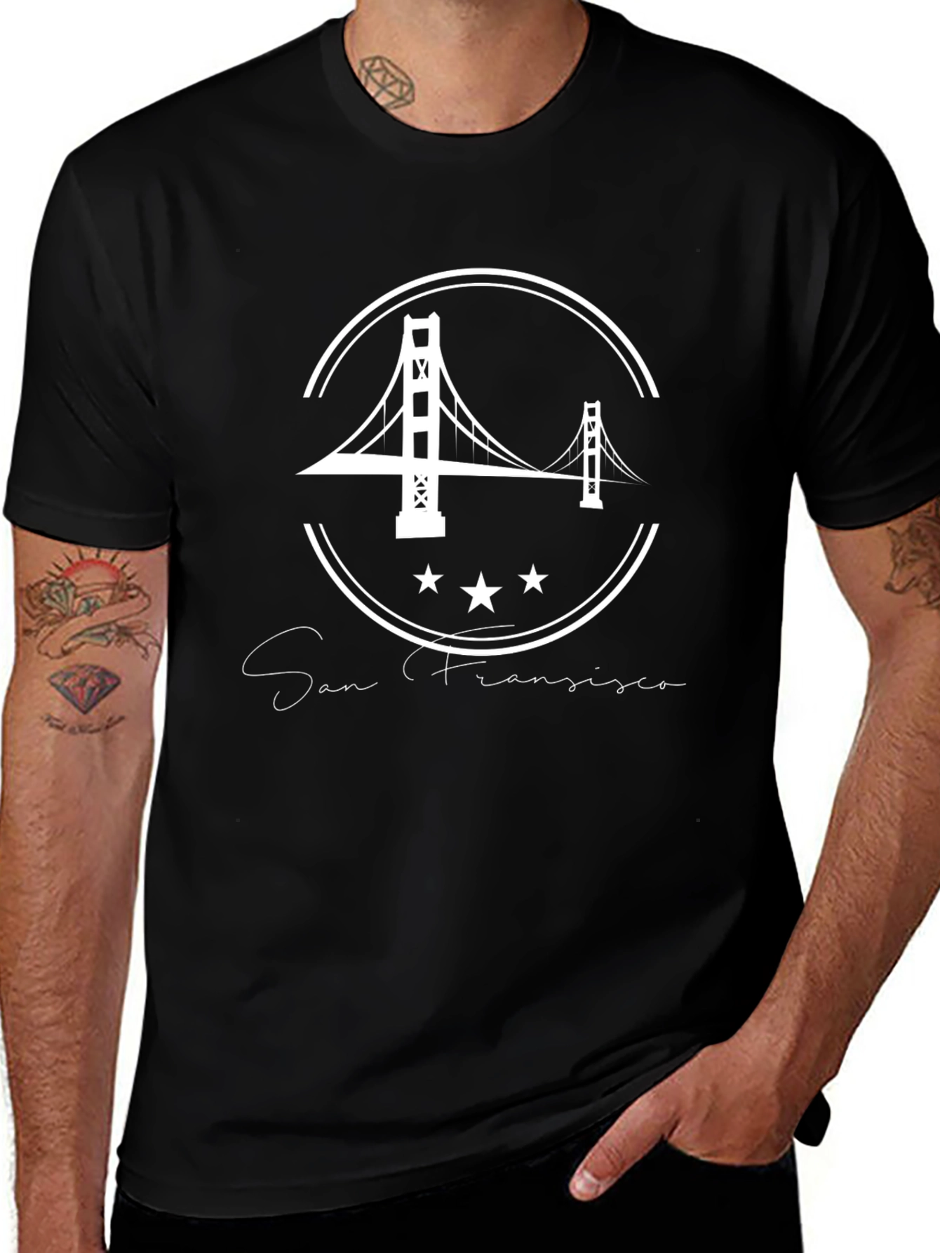 San Francisco Bridge Graphic Tee - Black