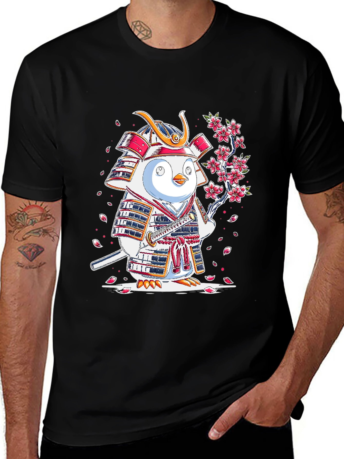 Variant 4 of Samurai Penguin T-Shirt - Unique Graphic Tee