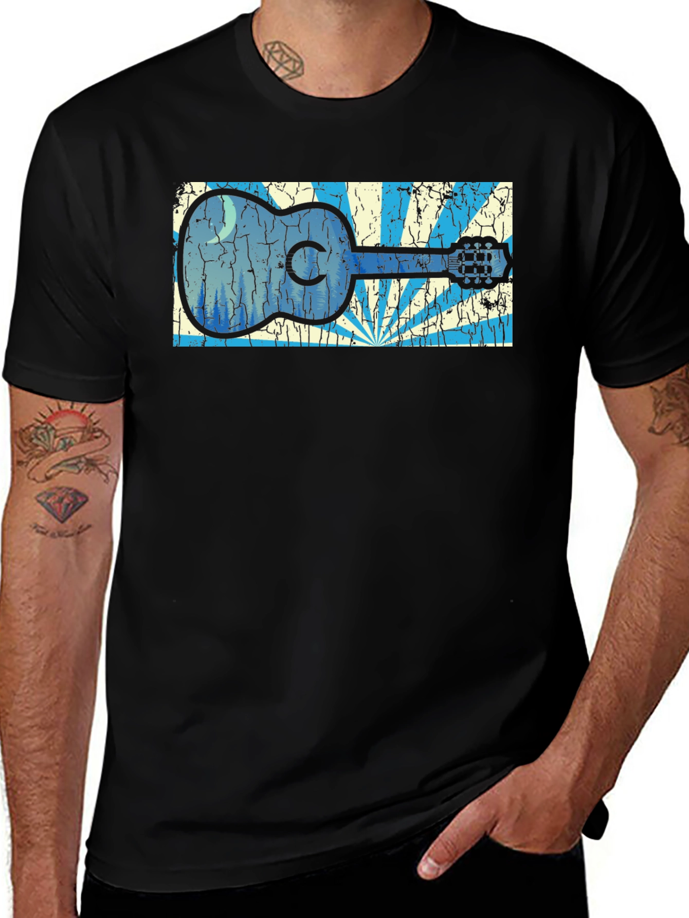 Variant 2 of Acoustic Guitar Graphic Print T-Shirt