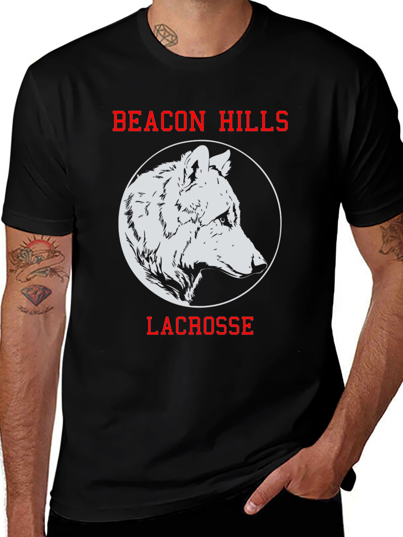 Beacon Hills Lacrosse T-Shirt Wolf Design