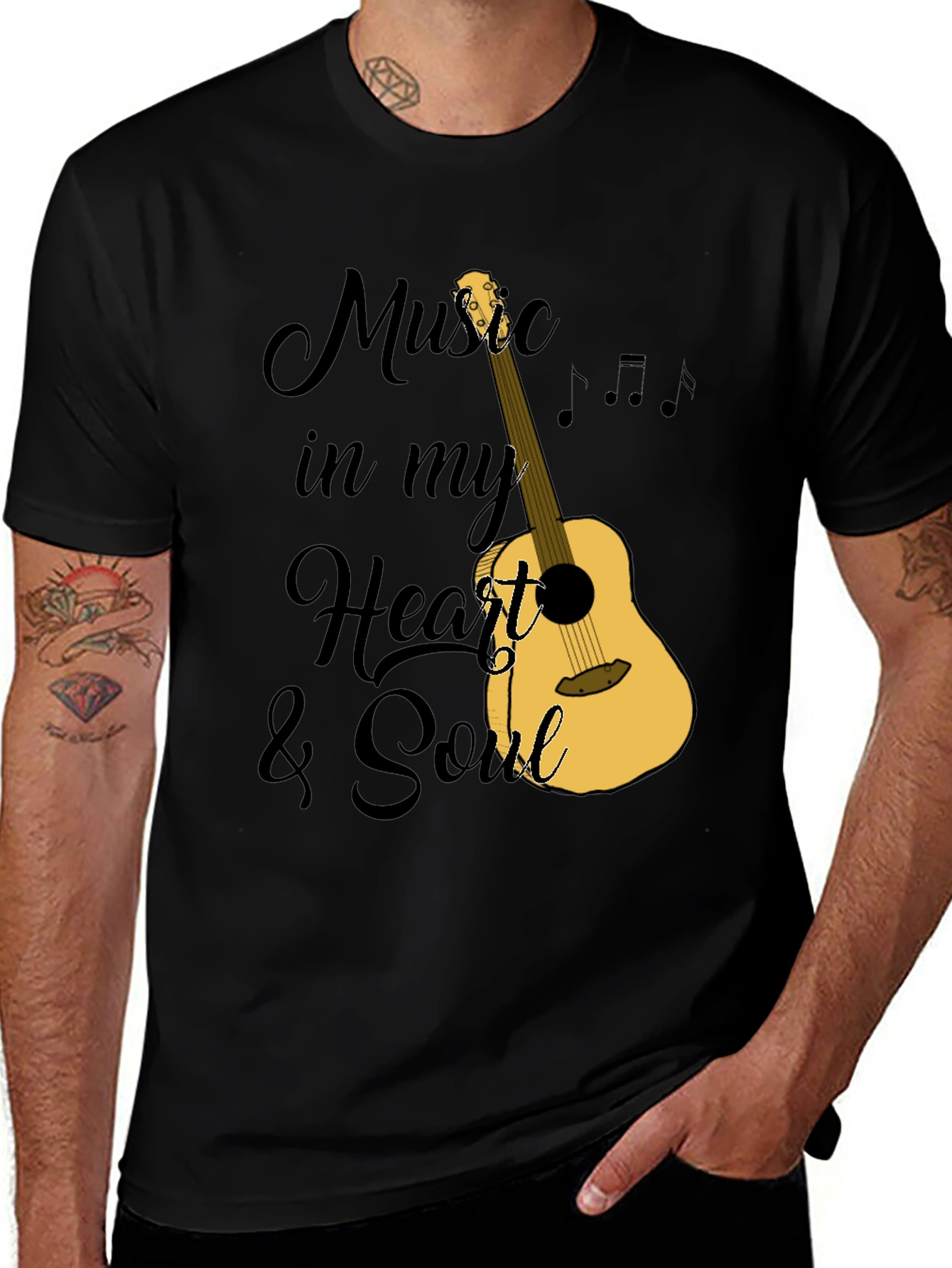 Variant 11 of Music in My Heart Graphic T-Shirt - Black