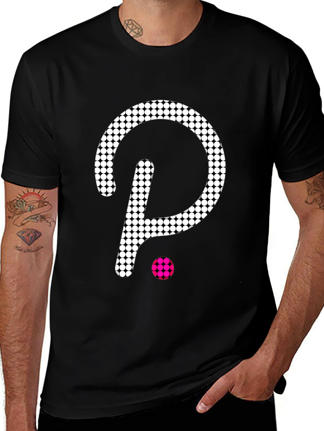 Variant 16 of Dotted Logo Black T-Shirt