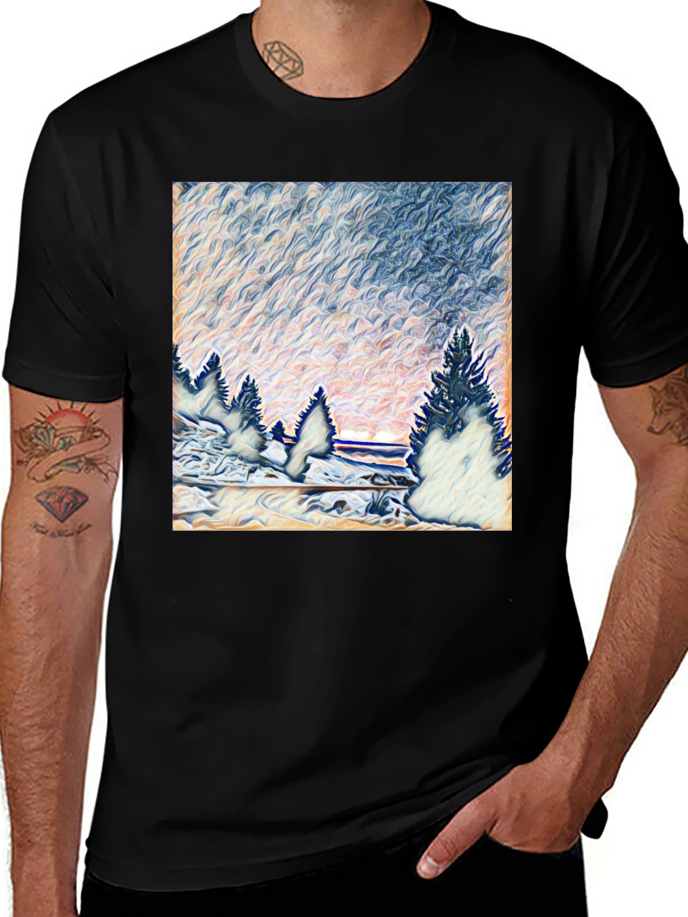 Winter Landscape Graphic T-Shirt