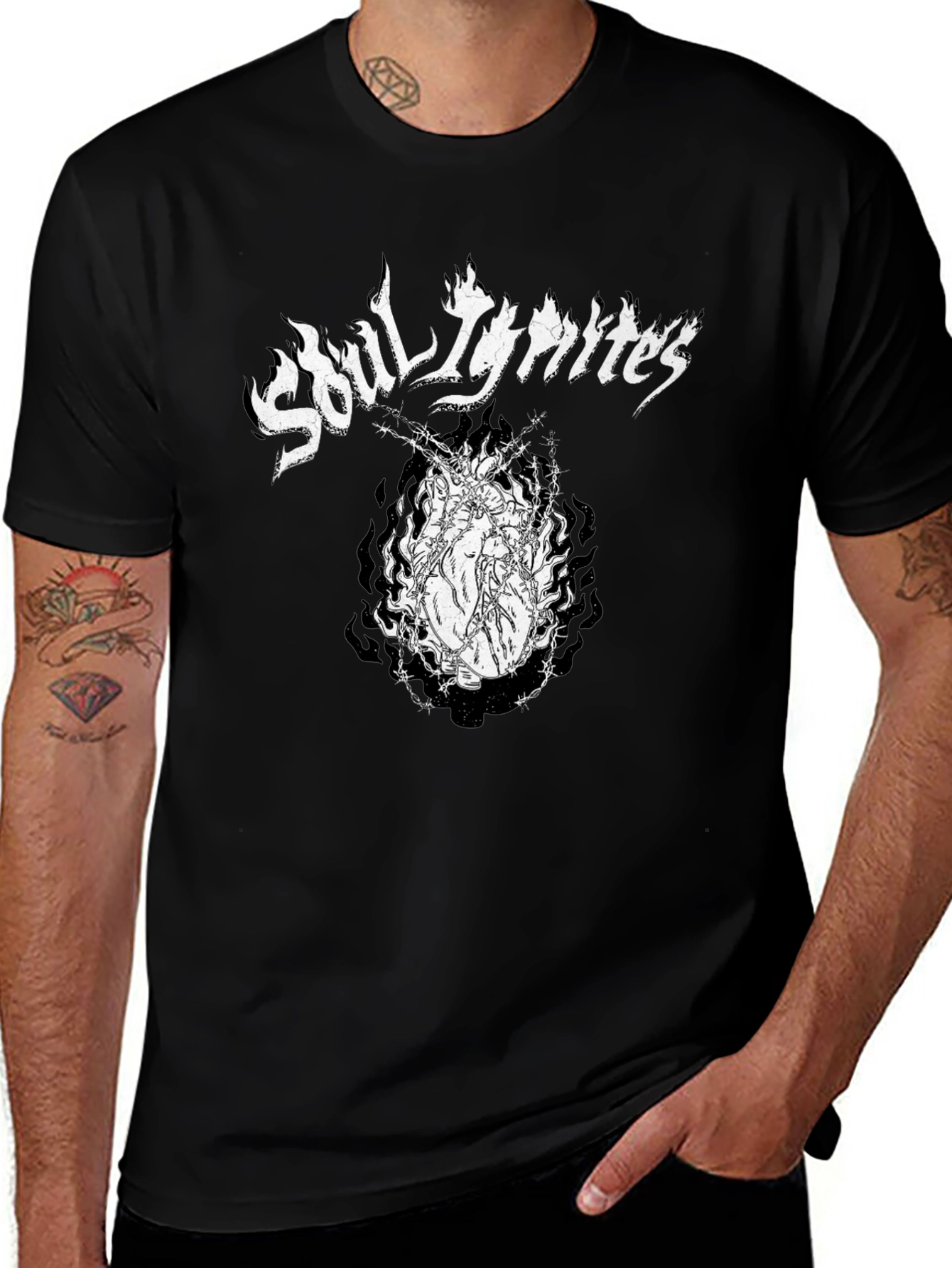 Variant 5 of Soul Ignites Graphic Print Black T-Shirt