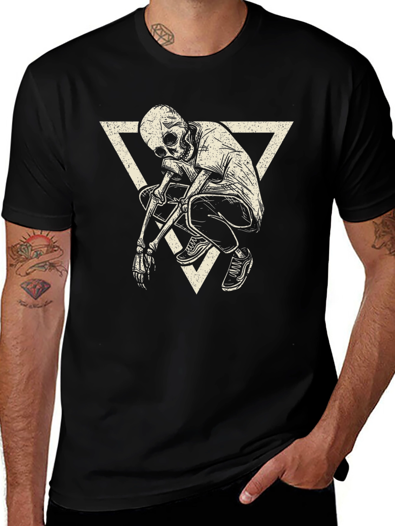 Variant 30 of Skeleton Triangle Graphic Print T-Shirt